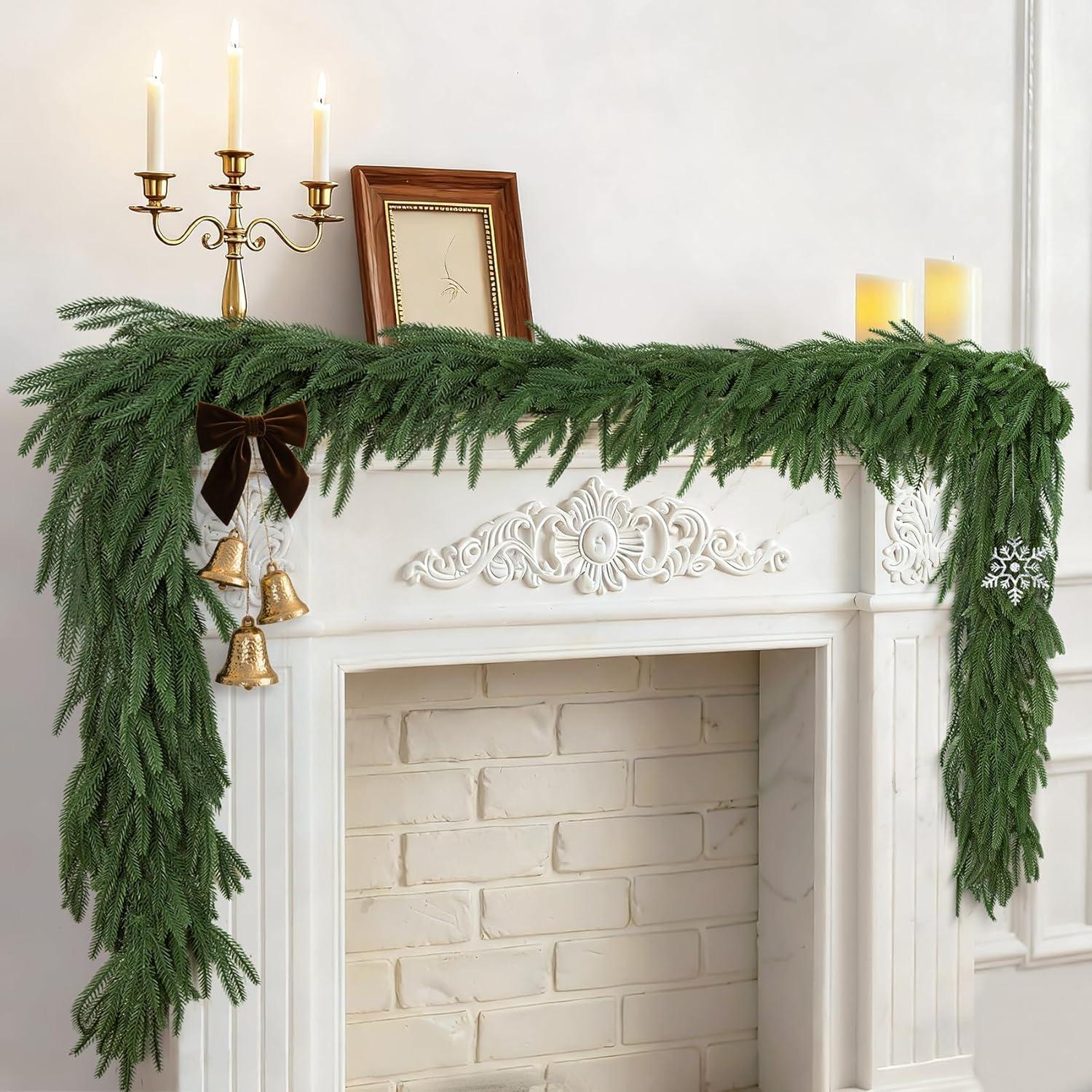 Guirnalda de Pino Norfolk 2.74 m Bassion para Navidad