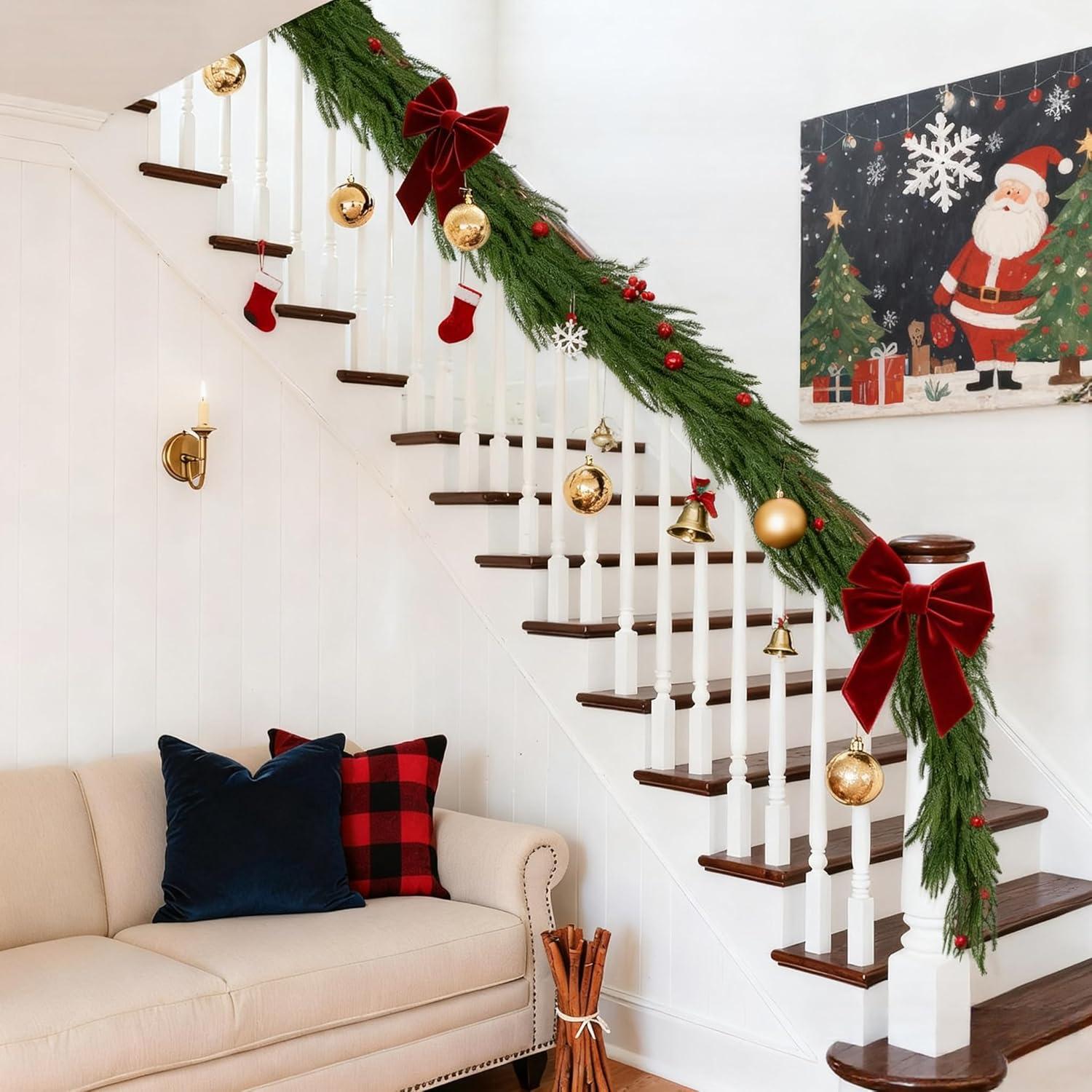 Guirnalda de Pino Norfolk 2.74 m Bassion para Navidad