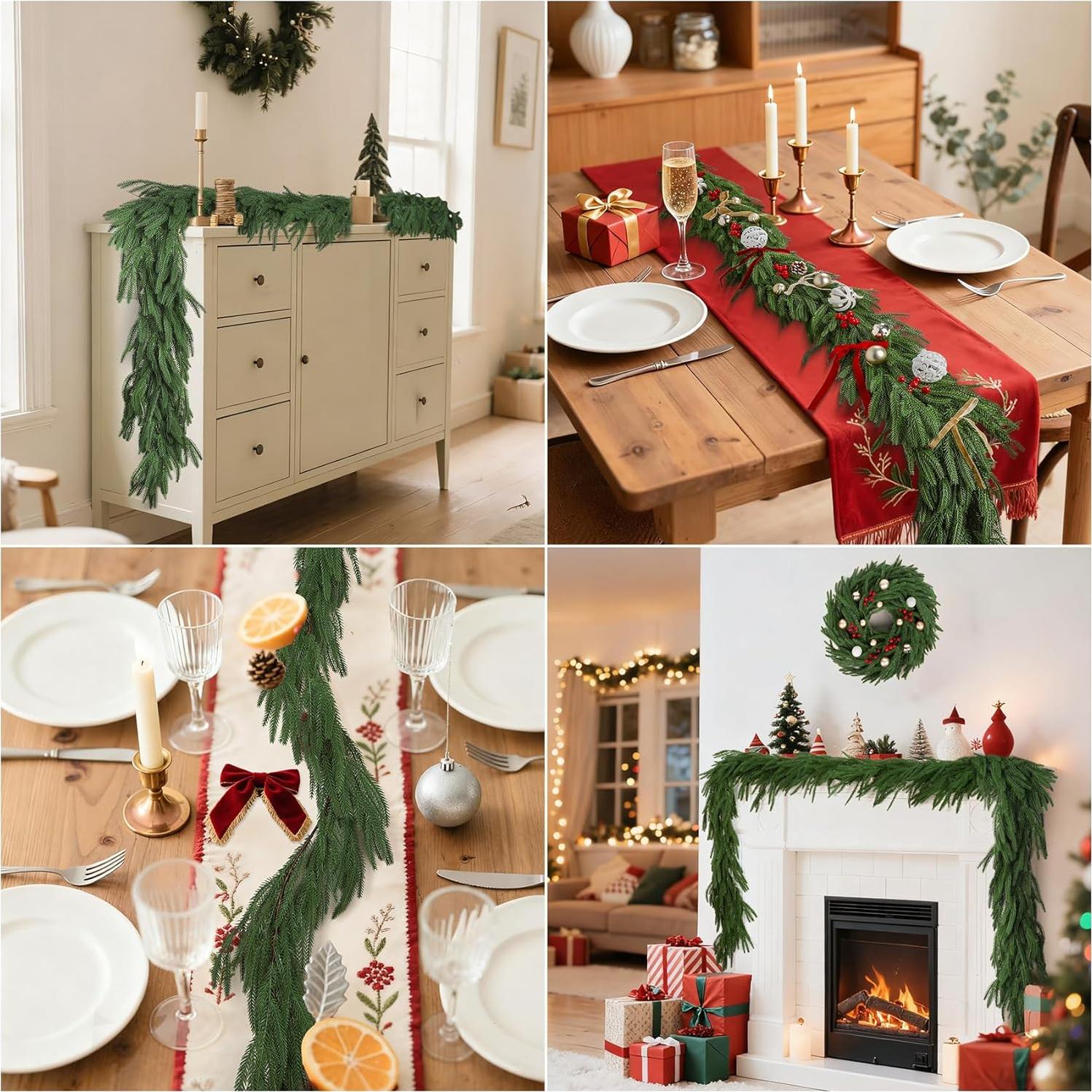 Guirnalda de Pino Norfolk 2.74 m Bassion para Navidad