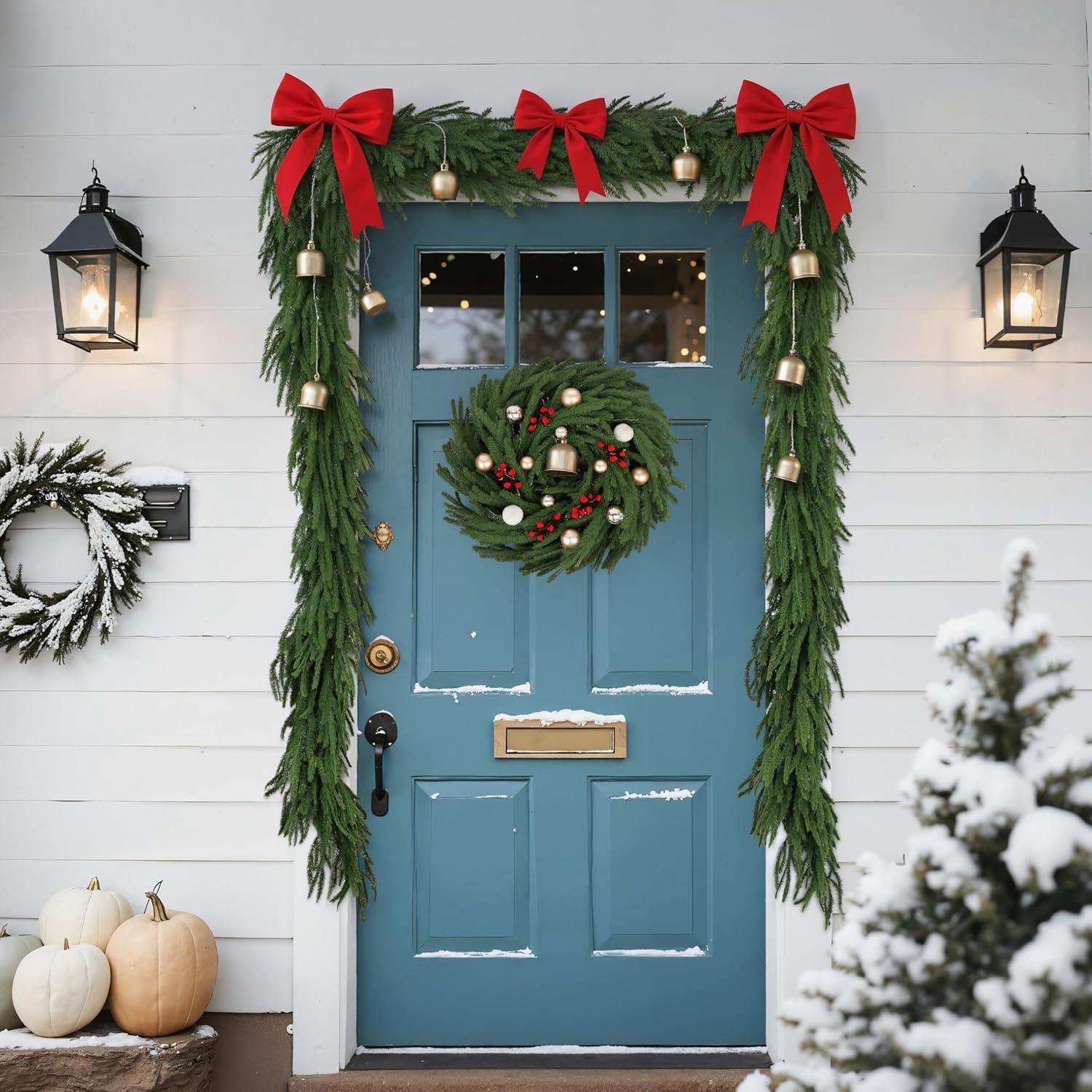 Guirnalda de Pino Norfolk 2.74 m Bassion para Navidad