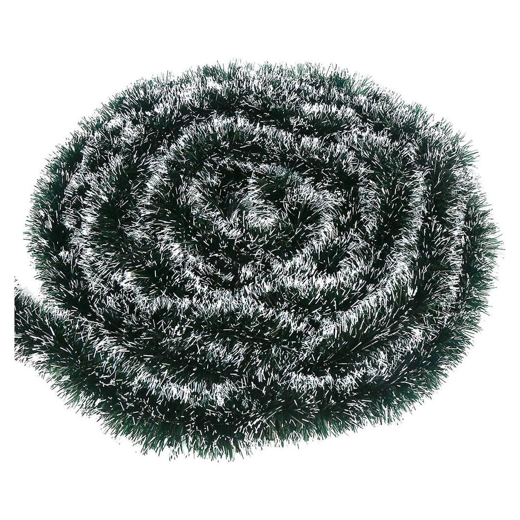 Guirnalda de Navidad CCINEE 10.06m PVC Verde Oscuro con Nieve