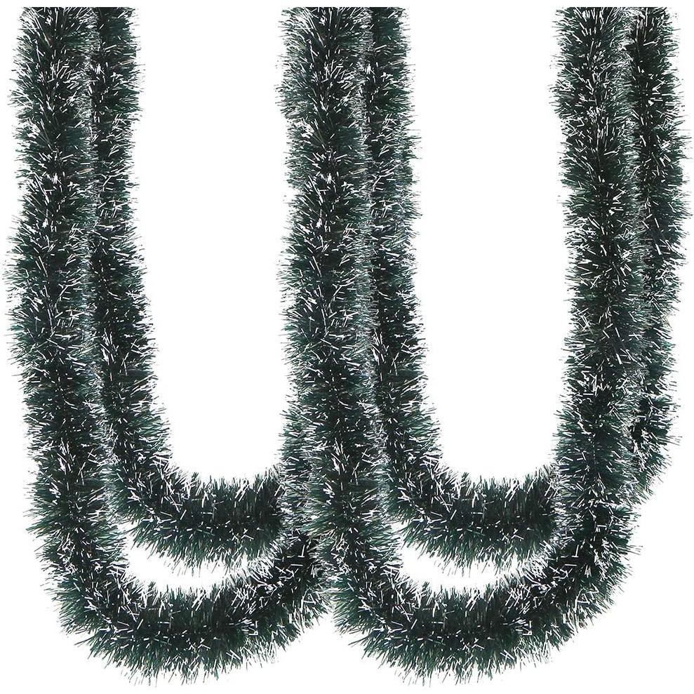 Guirnalda de Navidad CCINEE 10.06m PVC Verde Oscuro con Nieve