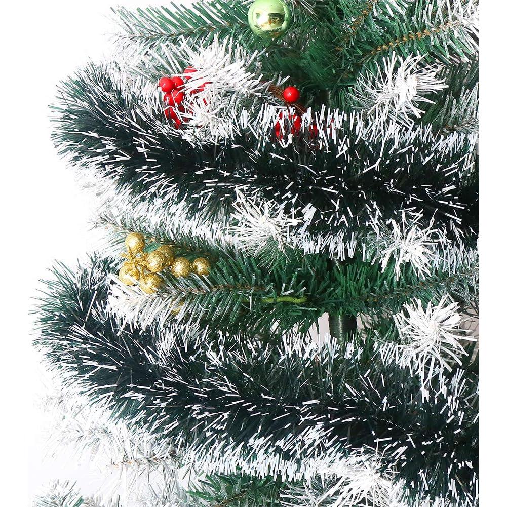 Guirnalda de Navidad CCINEE 10.06m PVC Verde Oscuro con Nieve