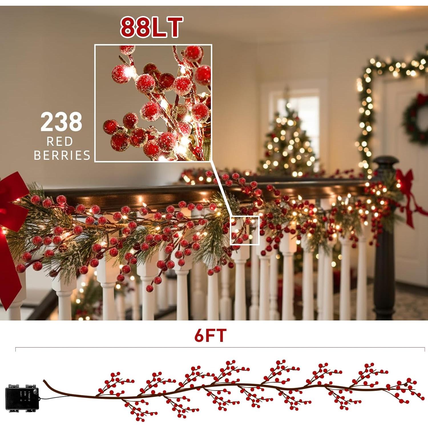 Guirnalda de Navidad Vanthylit 1.83 m con Luces y Temporizador