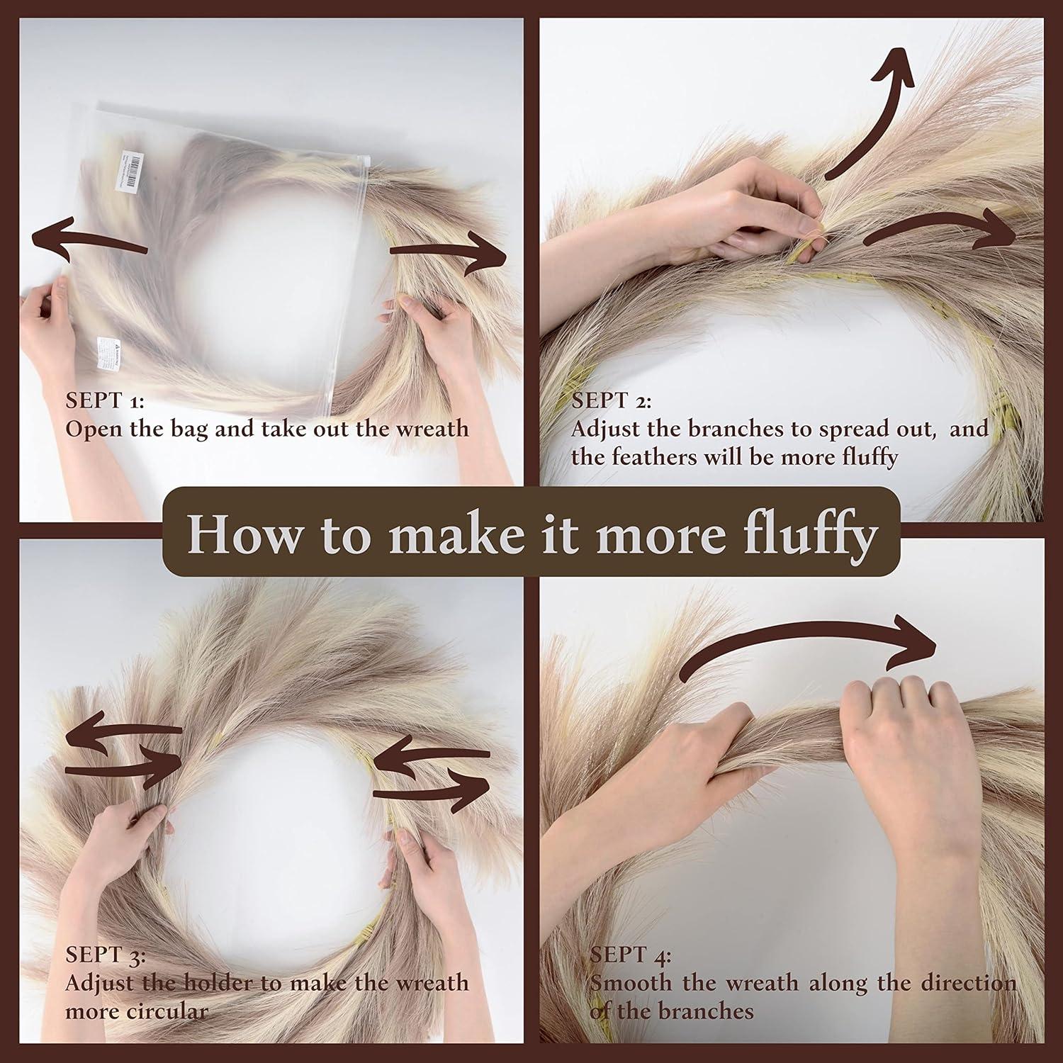 Corona de Hierba de Pampas Perfnique 35 cm Decoración Boho