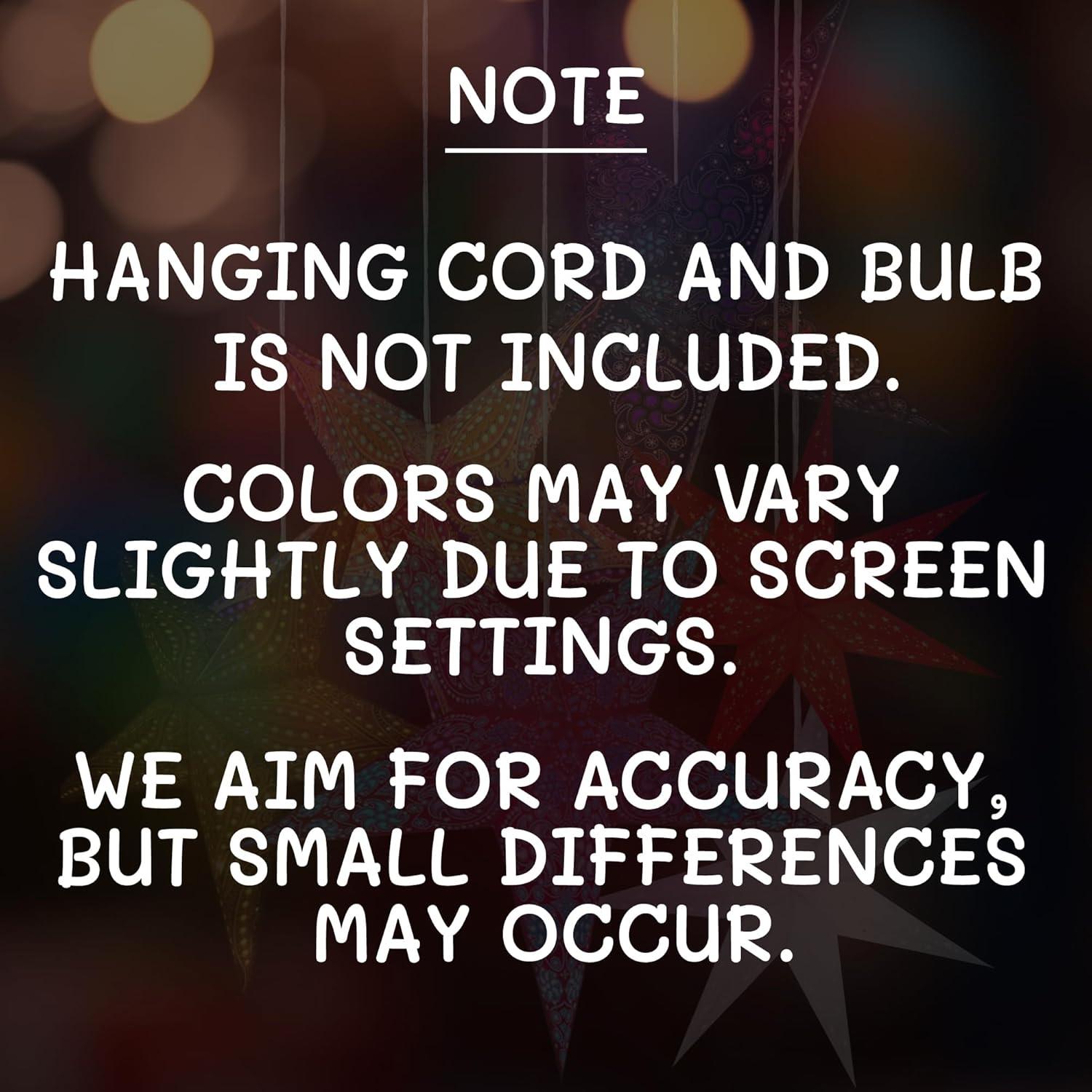 Linterna de Papel Estrella 61cm GalaxyArts Maharani Negra