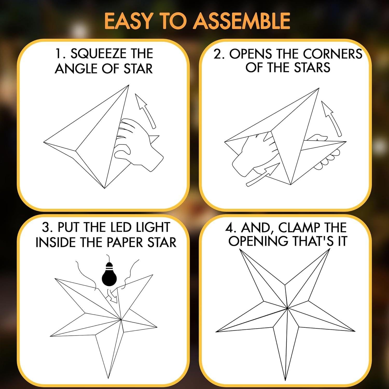 Linterna de Papel Estrella 61cm GalaxyArts Maharani Negra