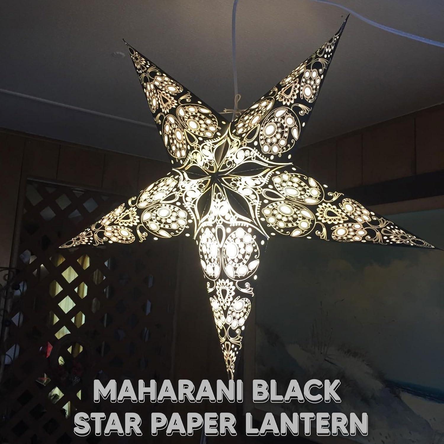 Linterna de Papel Estrella 61cm GalaxyArts Maharani Negra