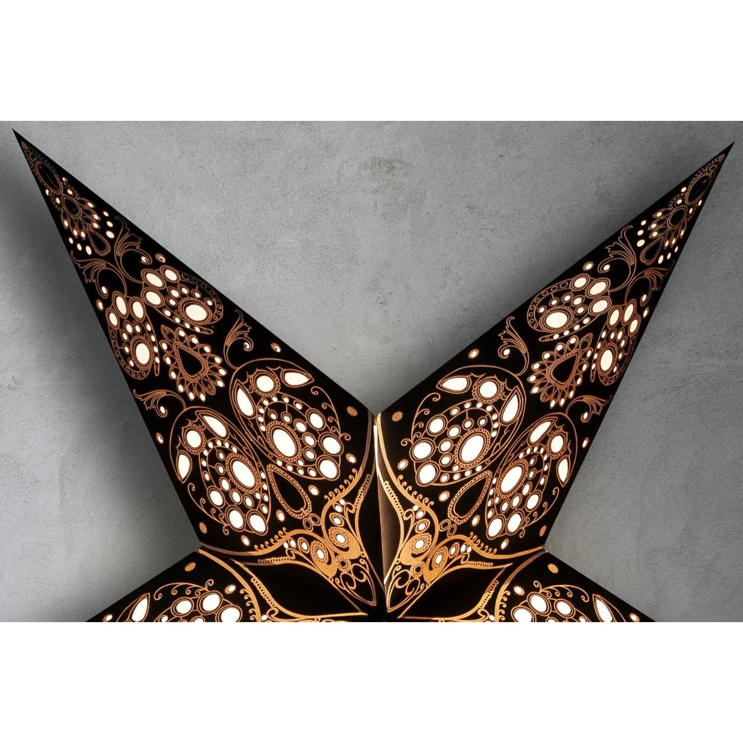 Linterna de Papel Estrella 61cm GalaxyArts Maharani Negra