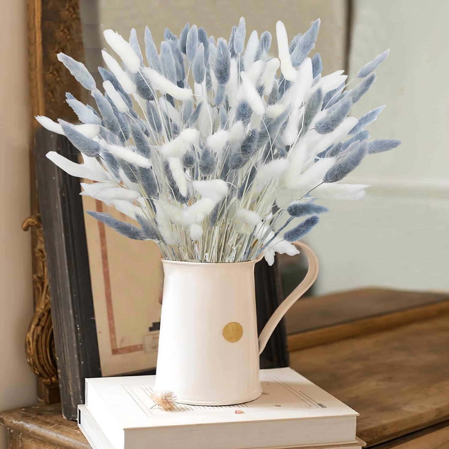 120 Pcs Flores Secas Cola de Conejo Lagurus Ovatus 43 cm