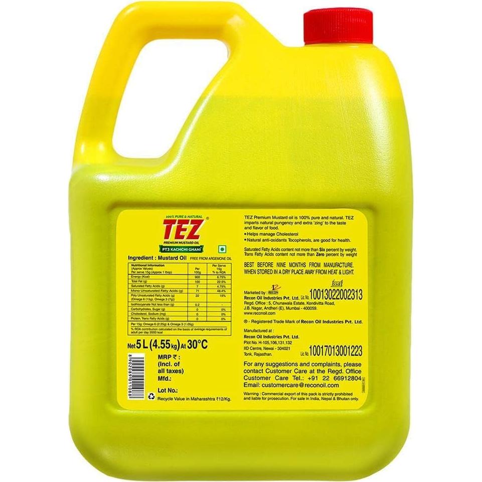 Aceite de Mostaza Pungente TEZ 4732 mL 100% Natural