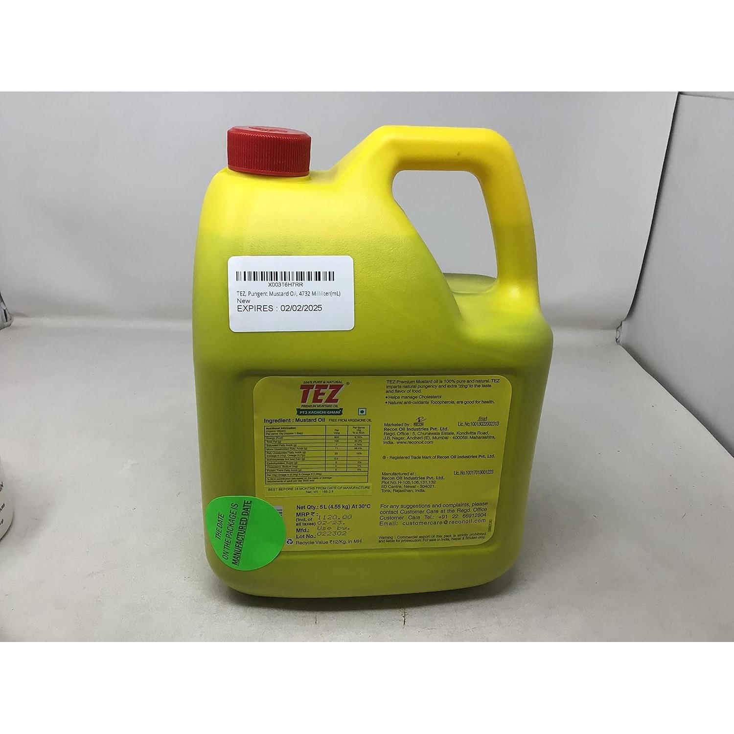 Aceite de Mostaza Pungente TEZ 4732 mL 100% Natural