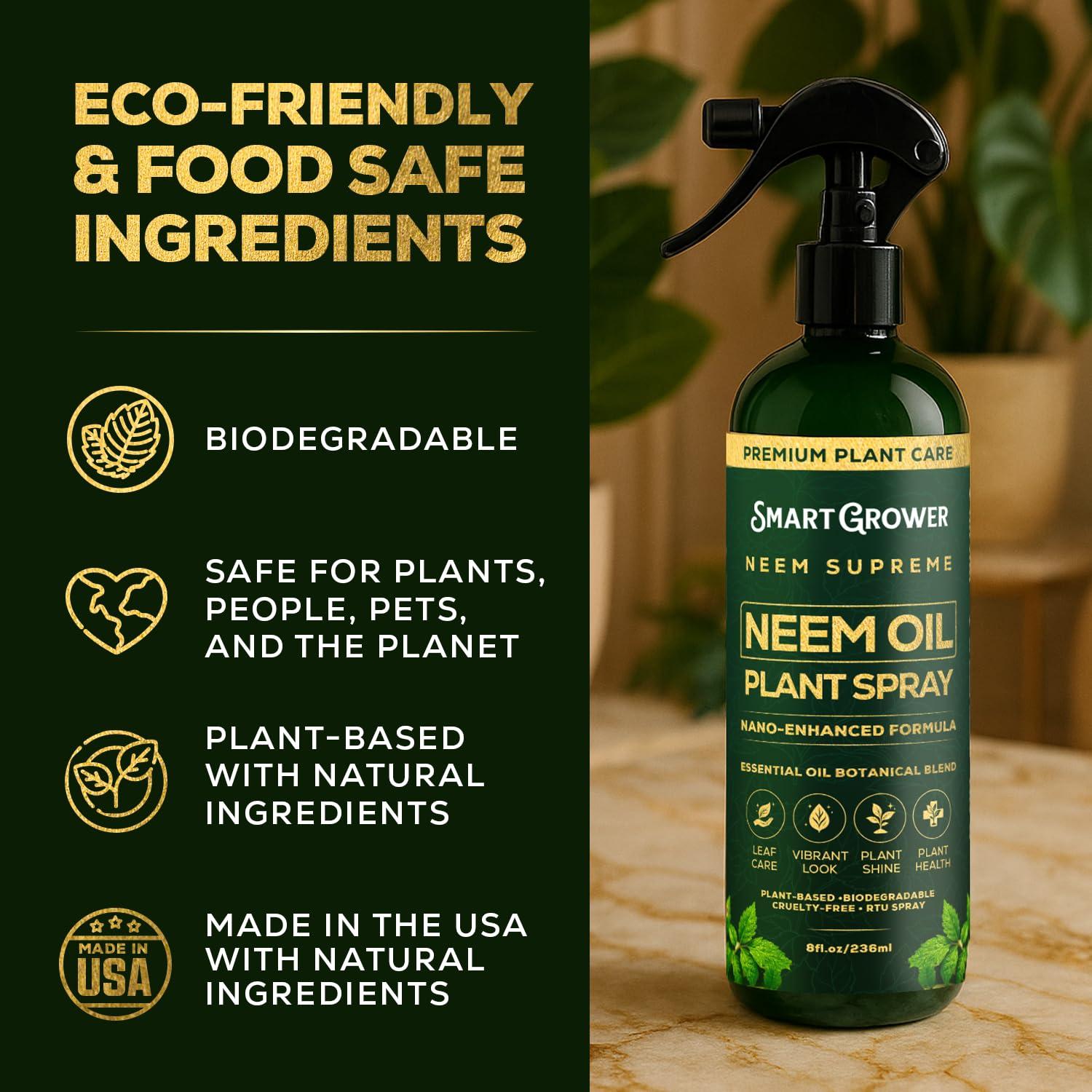 Rocío de Aceite de Neem Smart Grower 240 ml para Plantas