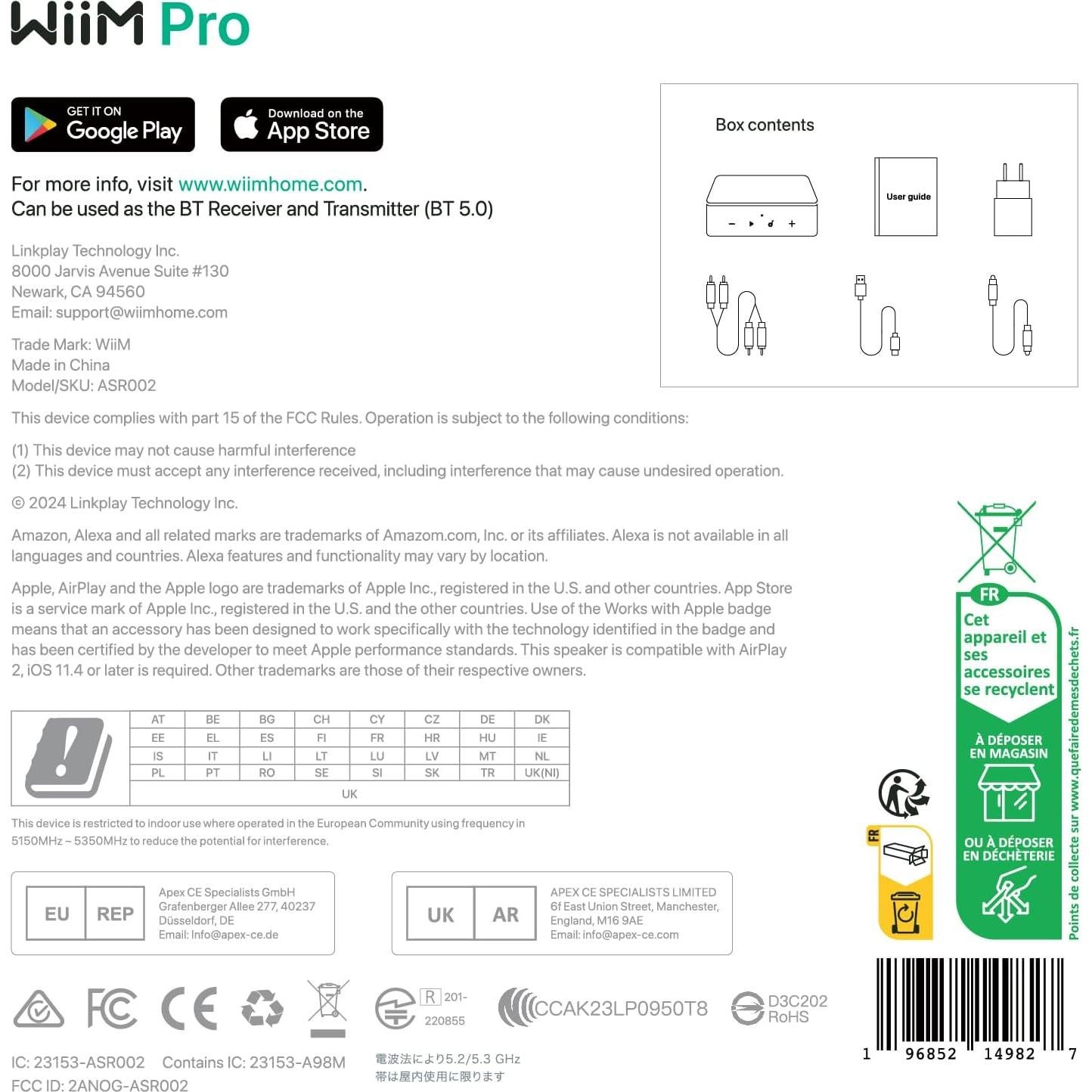 Streamer WiFi WiiM Pro Hi-Res Audio Multiroom 329g
