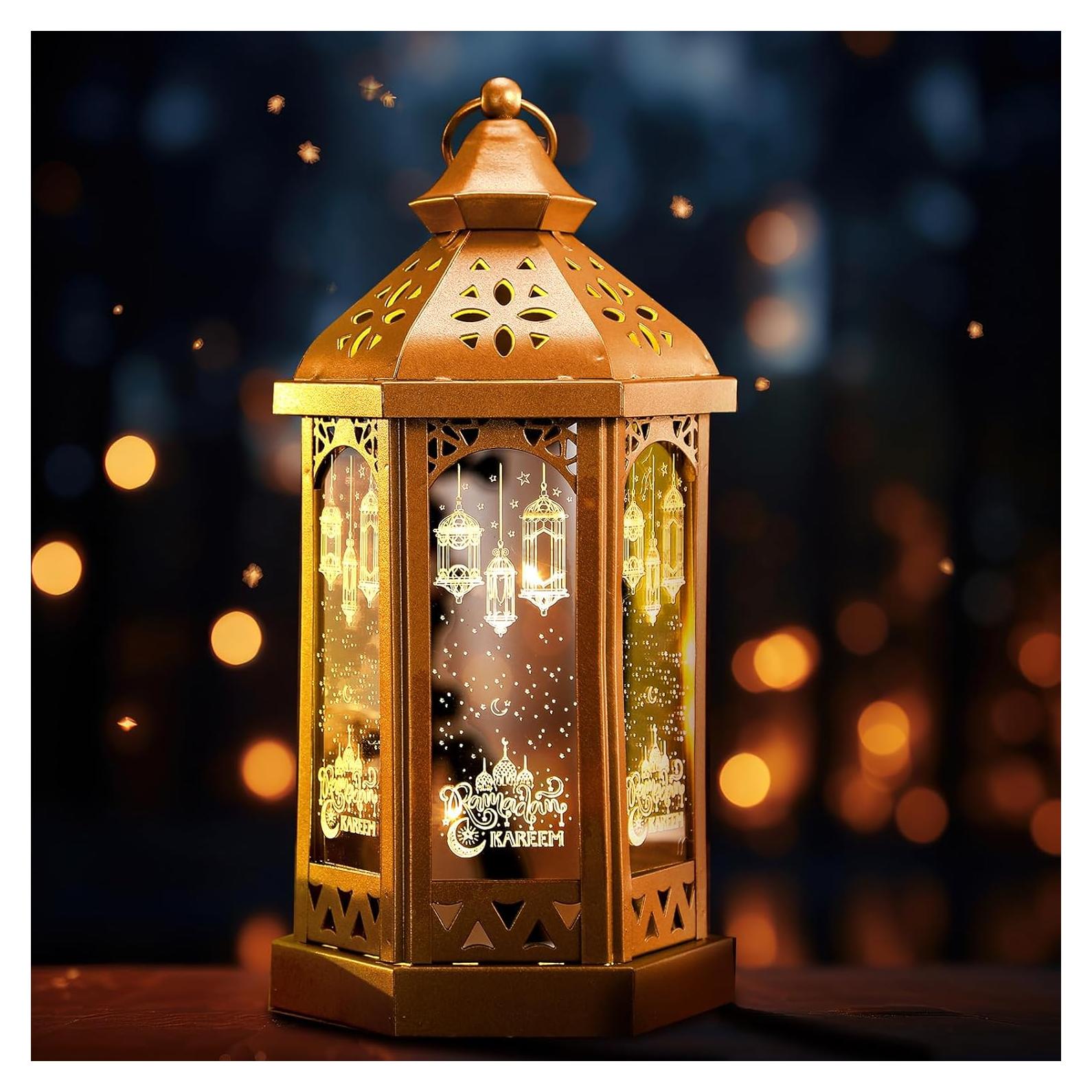 Linterna Decorativa de Ramadán Glooglitter 28.5x14x12cm LED