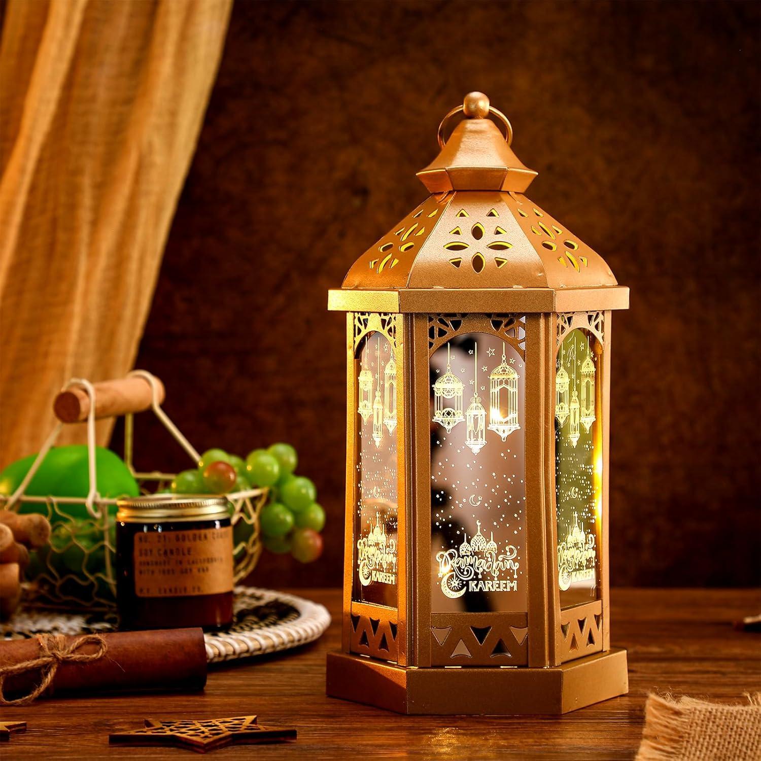 Linterna Decorativa de Ramadán Glooglitter 28.5x14x12cm LED