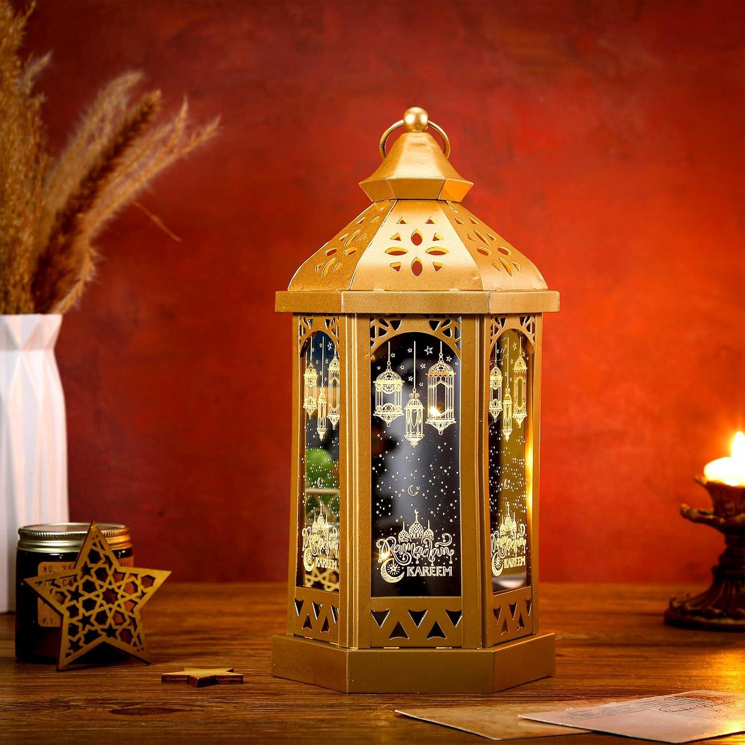 Linterna Decorativa de Ramadán Glooglitter 28.5x14x12cm LED