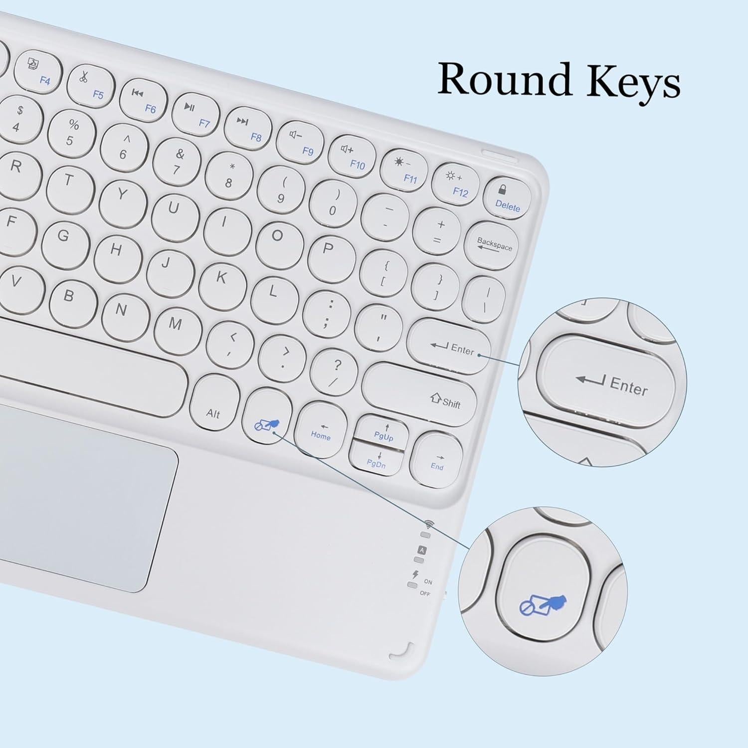 Teclado Bluetooth Dtobhars 10" con Trackpad Blanco