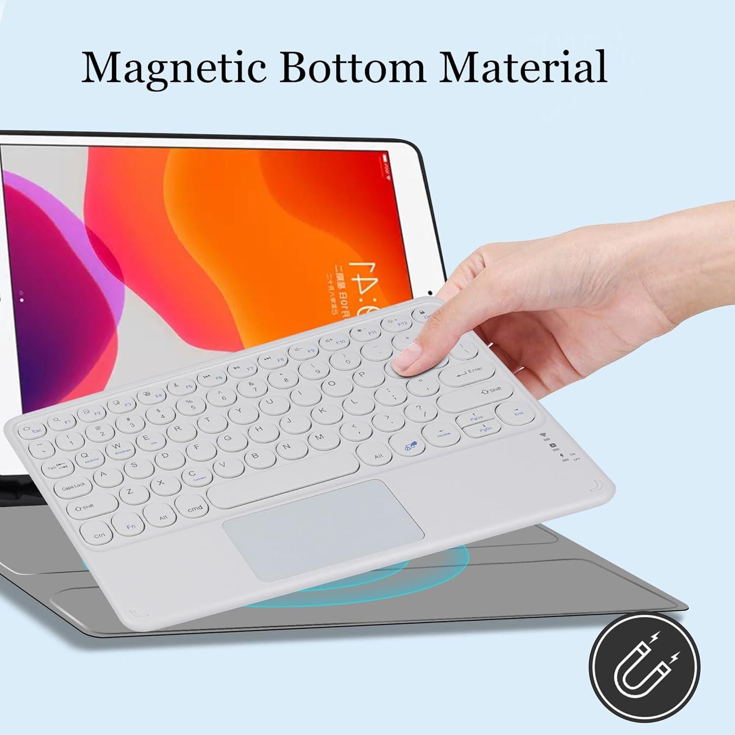 Teclado Bluetooth Dtobhars 10" con Trackpad Blanco