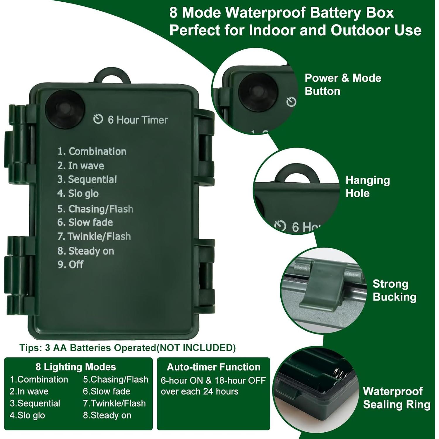 Luces de Navidad 200 LED FairyGlim 6.1m Alambre Cobre Blanco Cálido