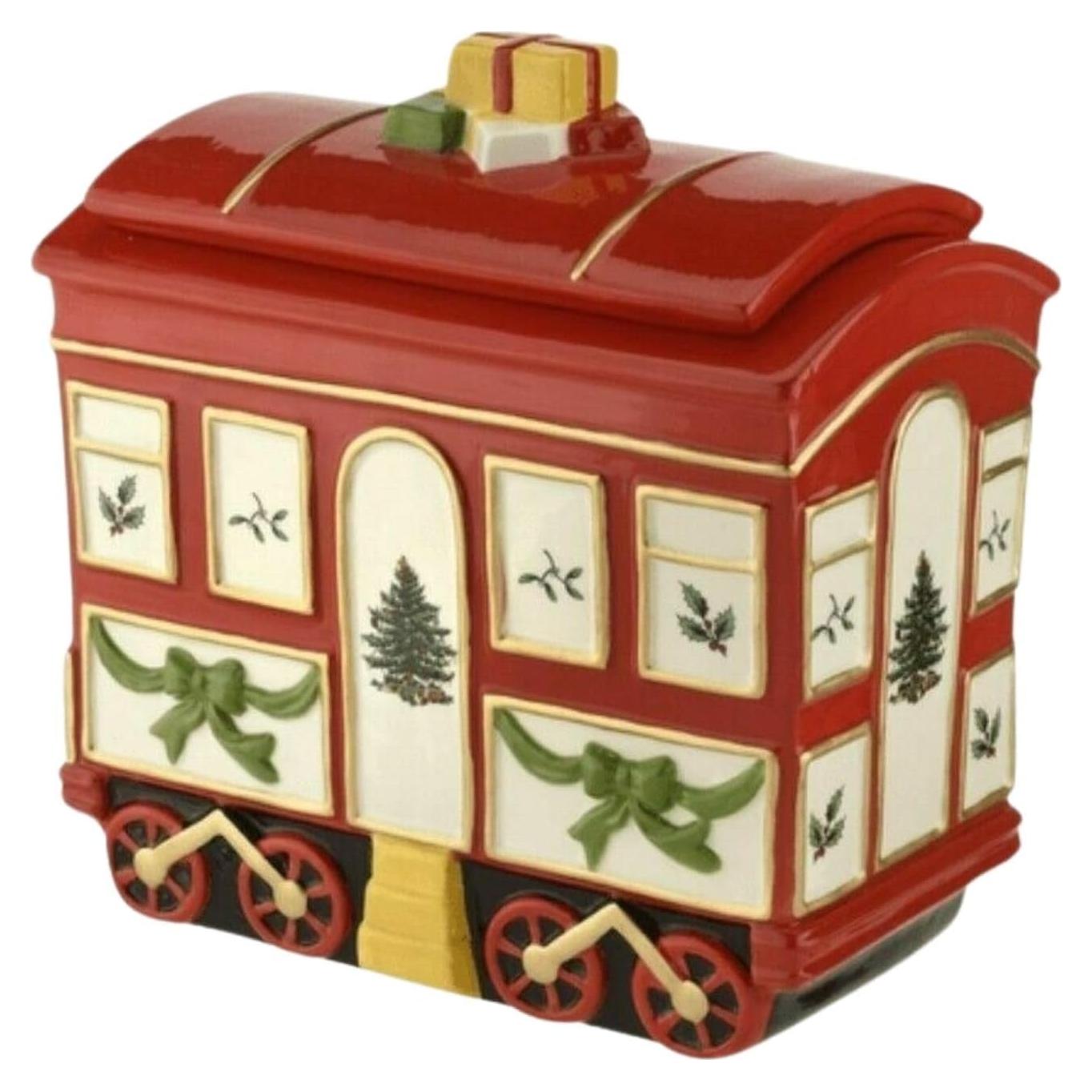 Tarro de Galletas Spode Navidad Carro de Tren 21.6 cm