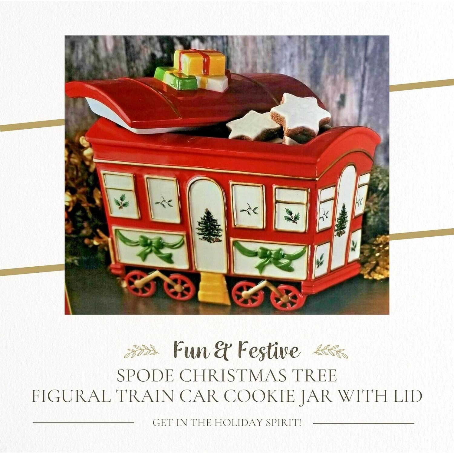 Tarro de Galletas Spode Navidad Carro de Tren 21.6 cm