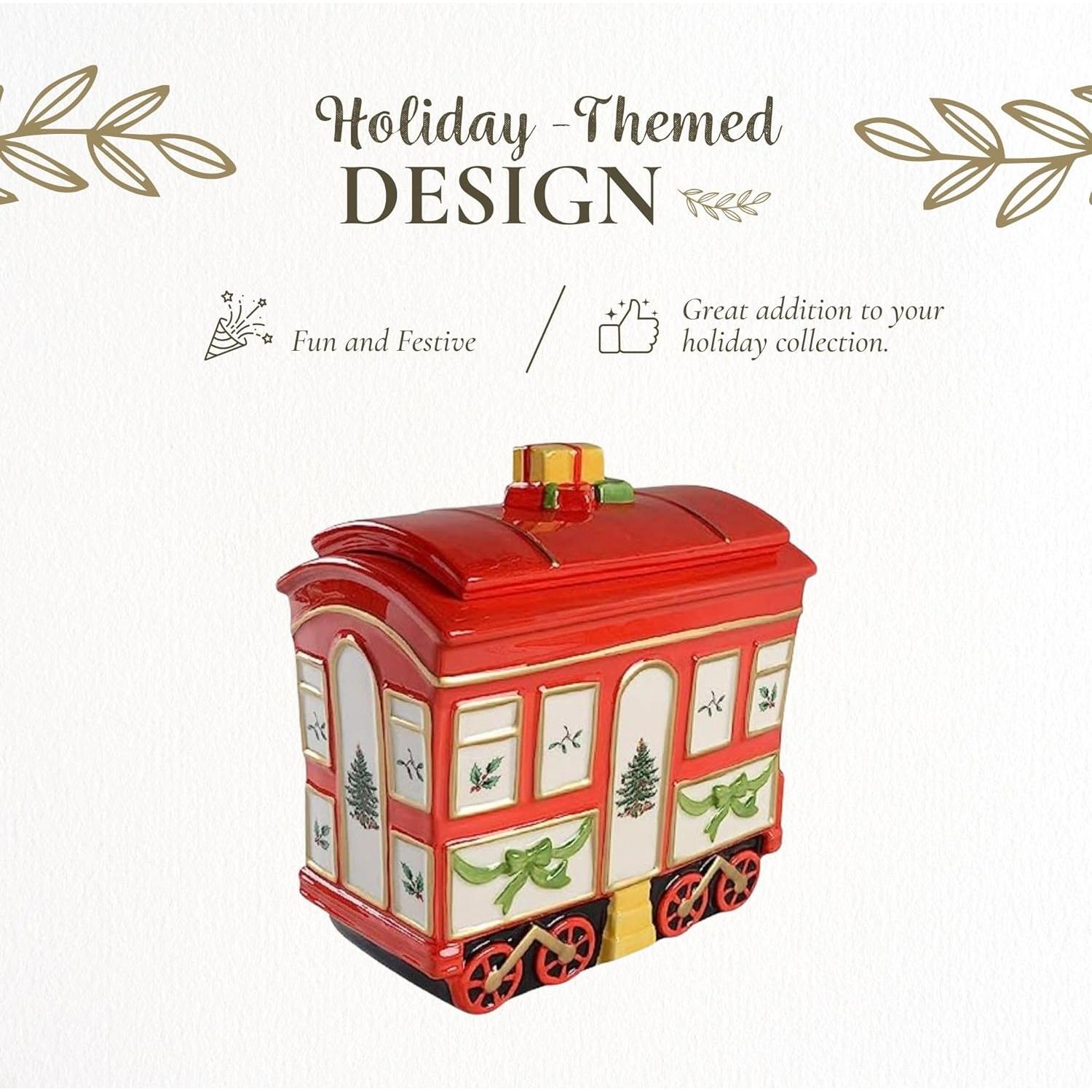 Tarro de Galletas Spode Navidad Carro de Tren 21.6 cm