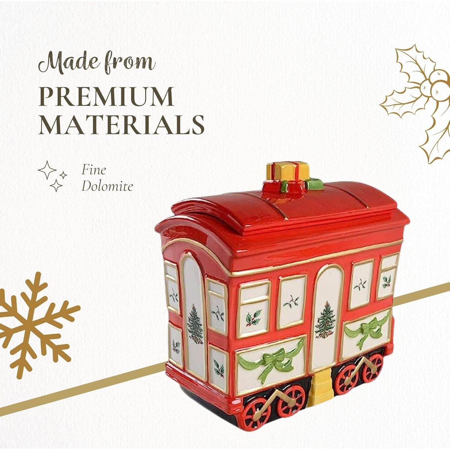 Tarro de Galletas Spode Navidad Carro de Tren 21.6 cm