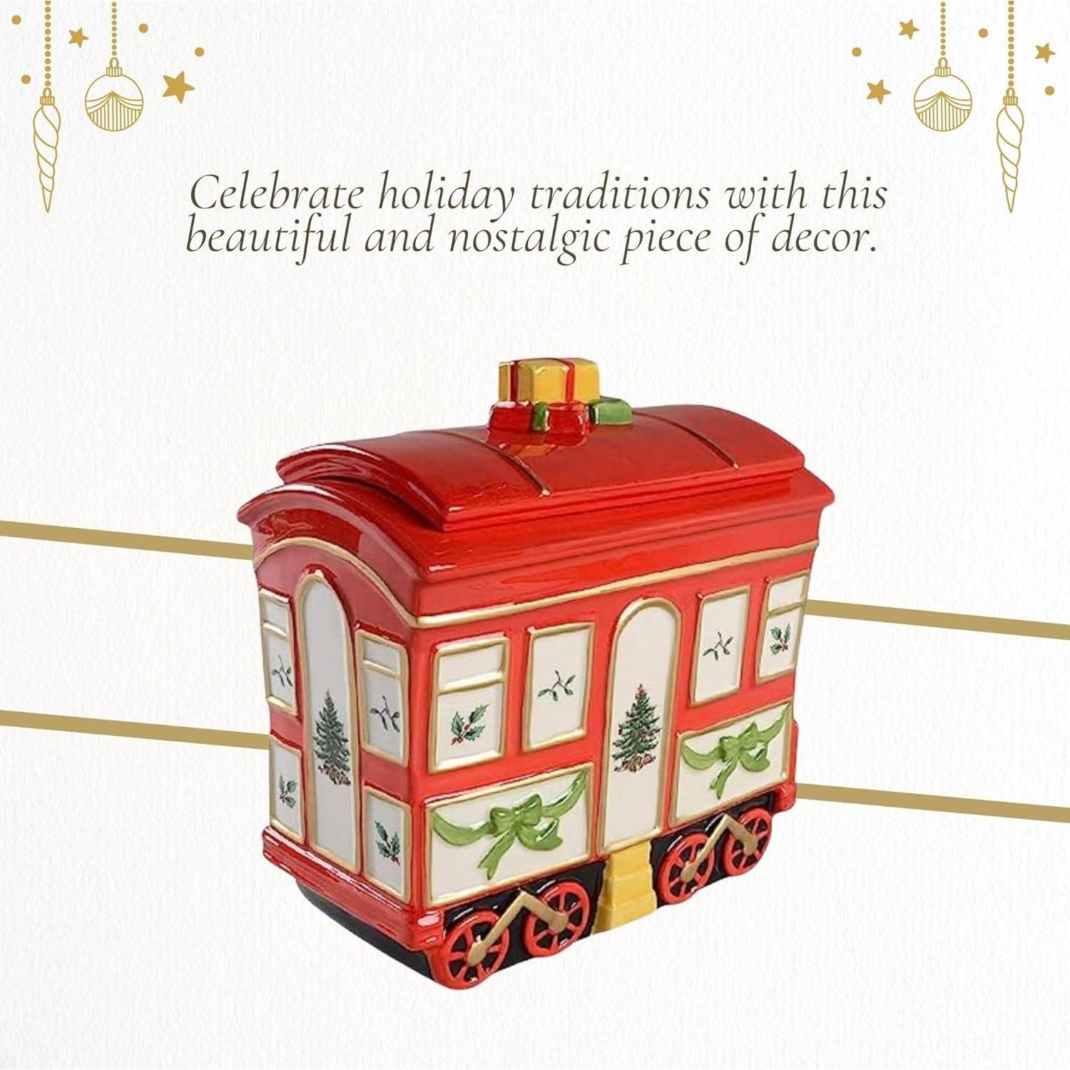 Tarro de Galletas Spode Navidad Carro de Tren 21.6 cm