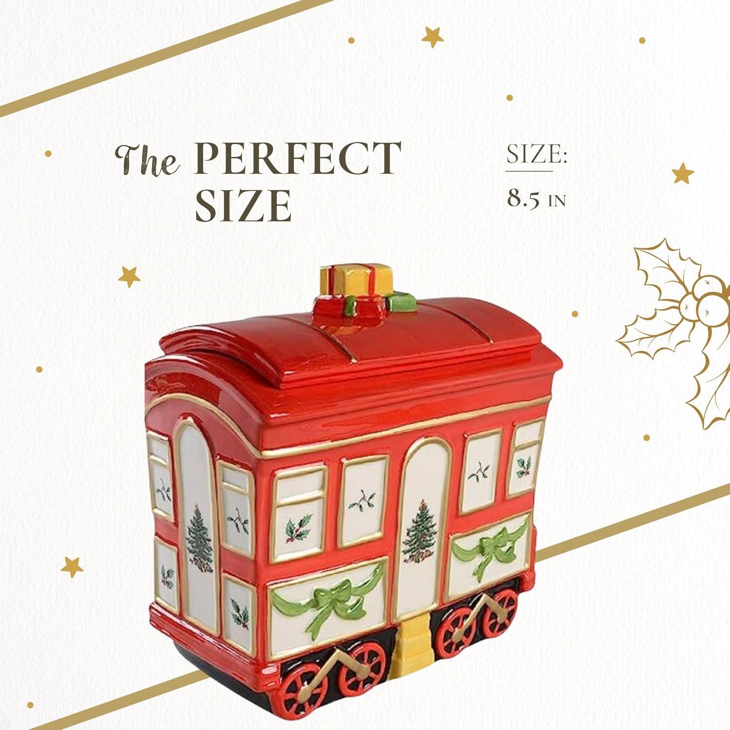 Tarro de Galletas Spode Navidad Carro de Tren 21.6 cm