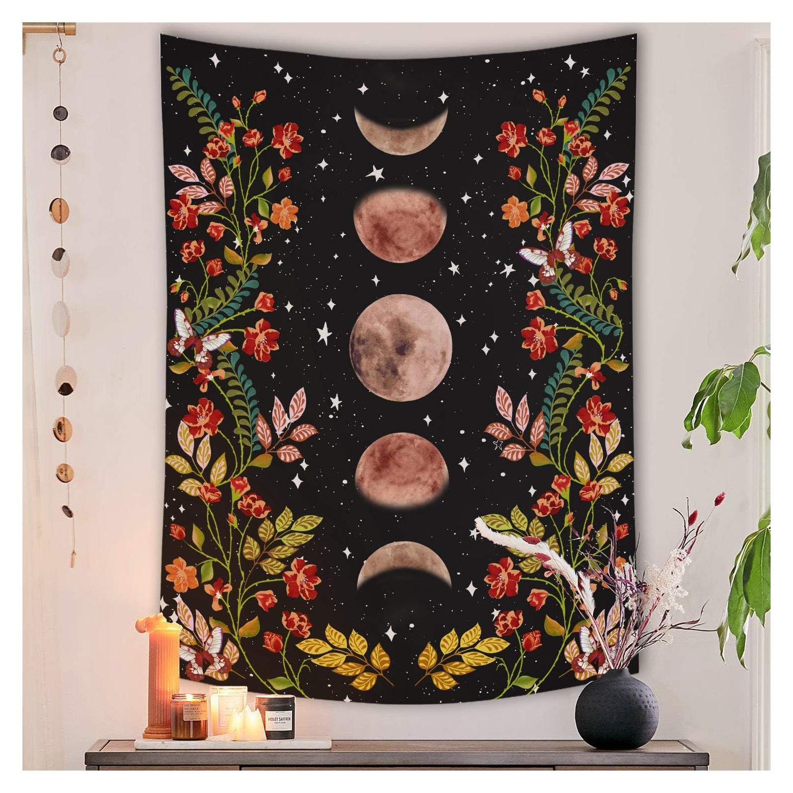 Tapiz Decorativo Lifeel Fase Lunar con Vides 121.92x91.44 cm