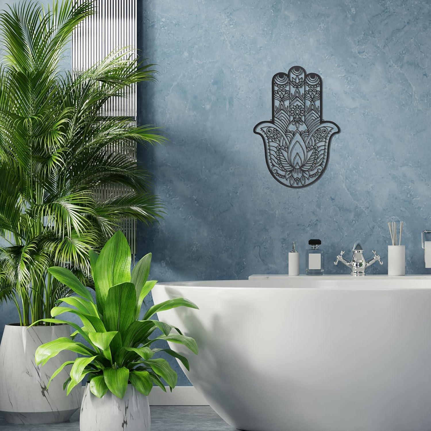 Decoración de Pared Hamsa Lounsweer 40x28.4cm Metal Negro