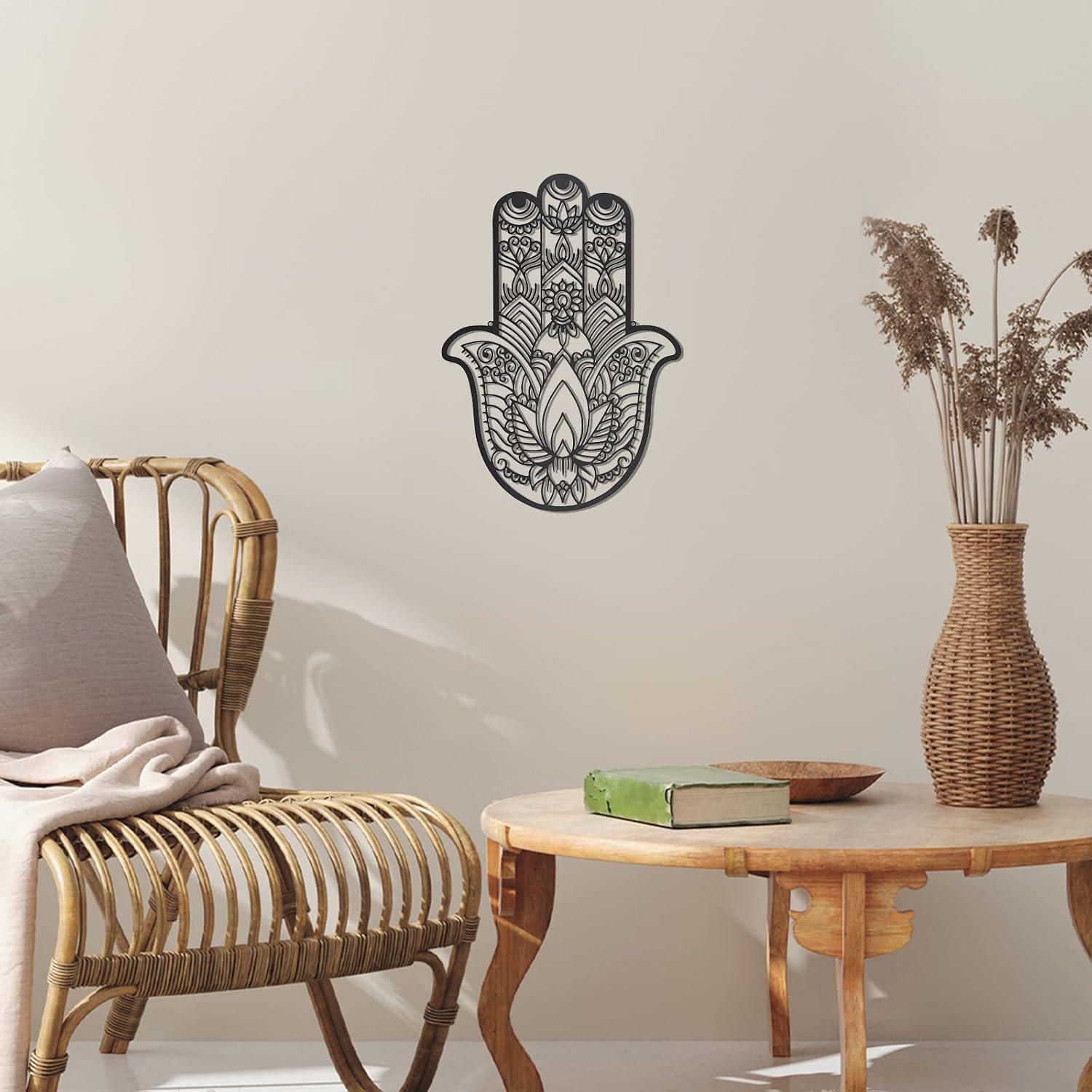 Decoración de Pared Hamsa Lounsweer 40x28.4cm Metal Negro