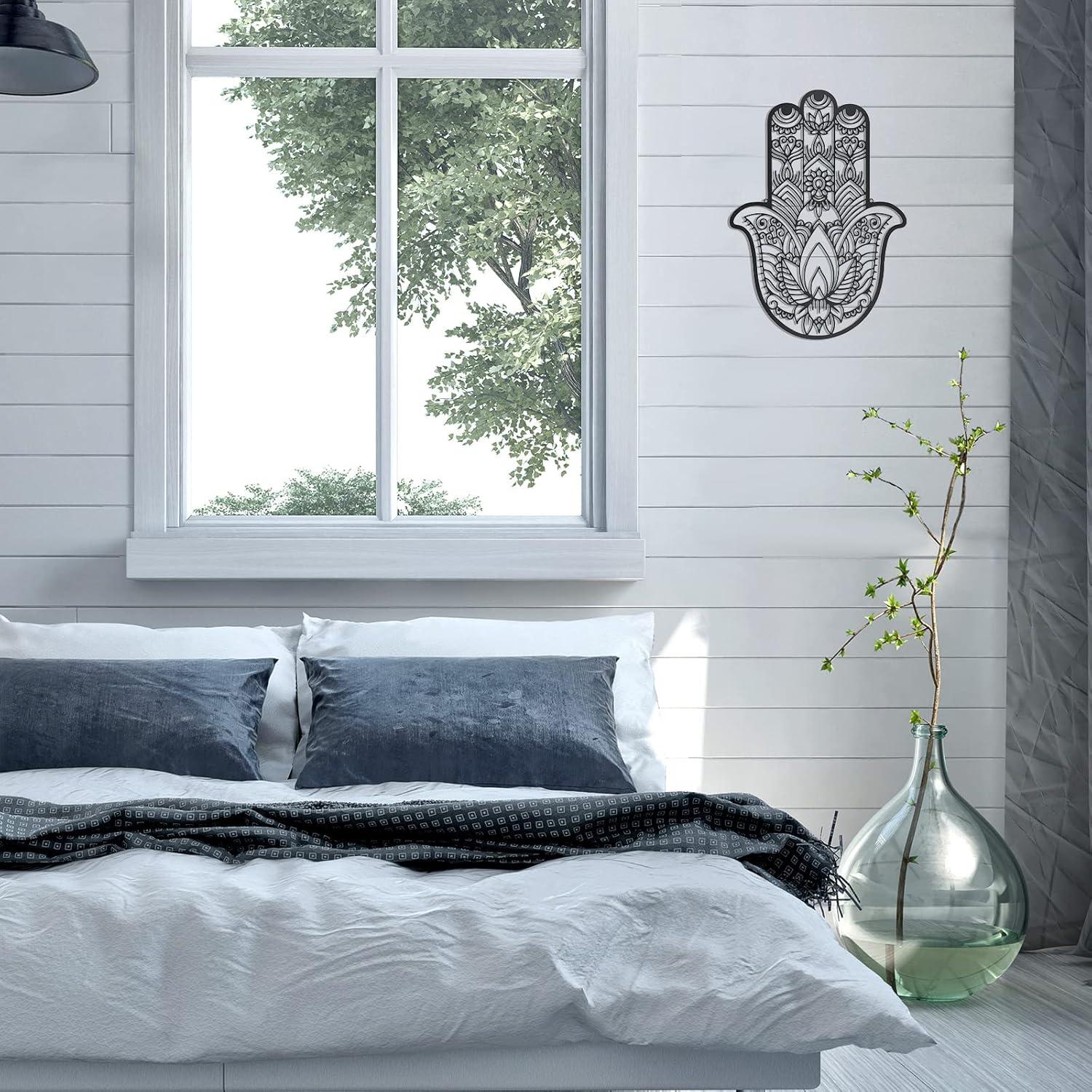 Decoración de Pared Hamsa Lounsweer 40x28.4cm Metal Negro