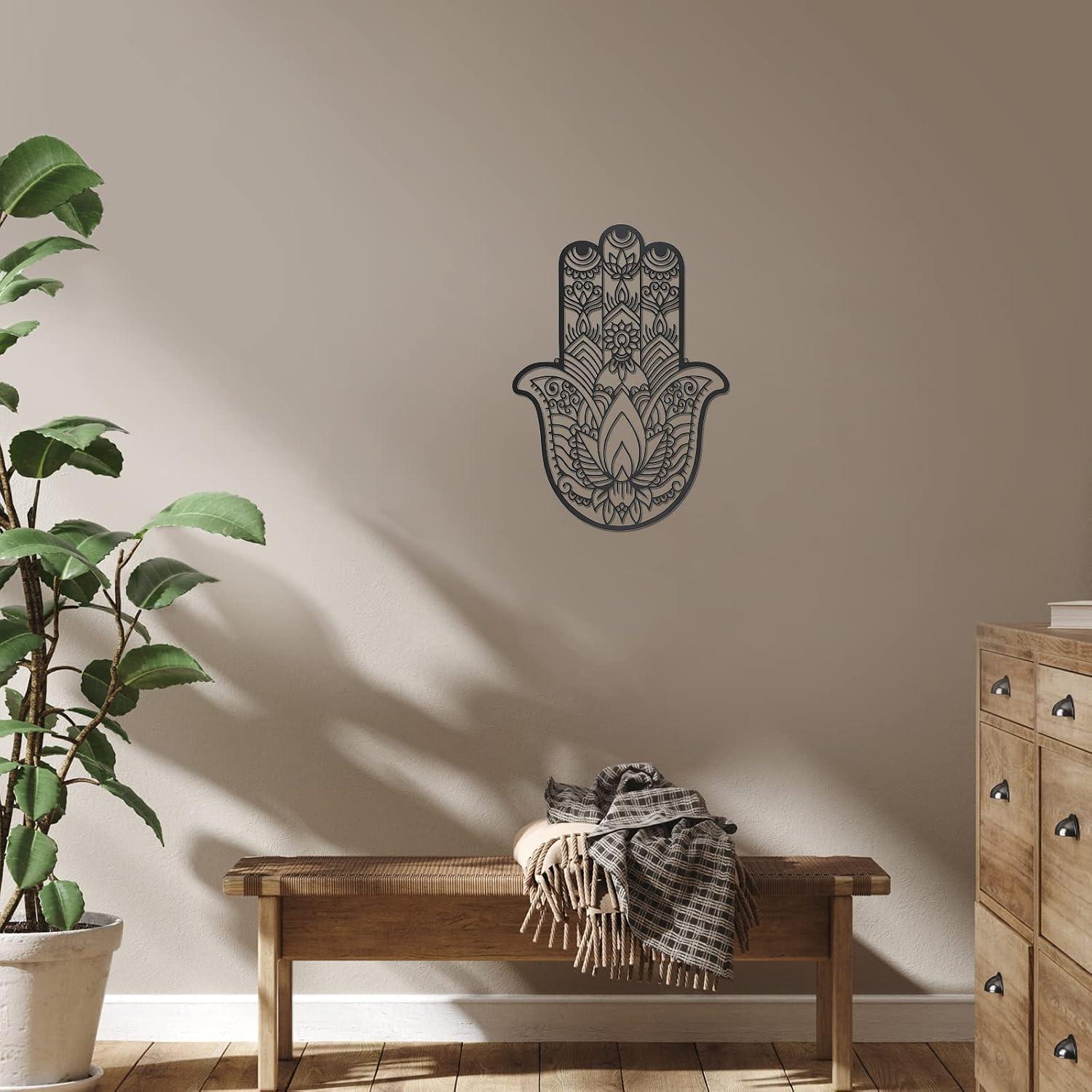 Decoración de Pared Hamsa Lounsweer 40x28.4cm Metal Negro