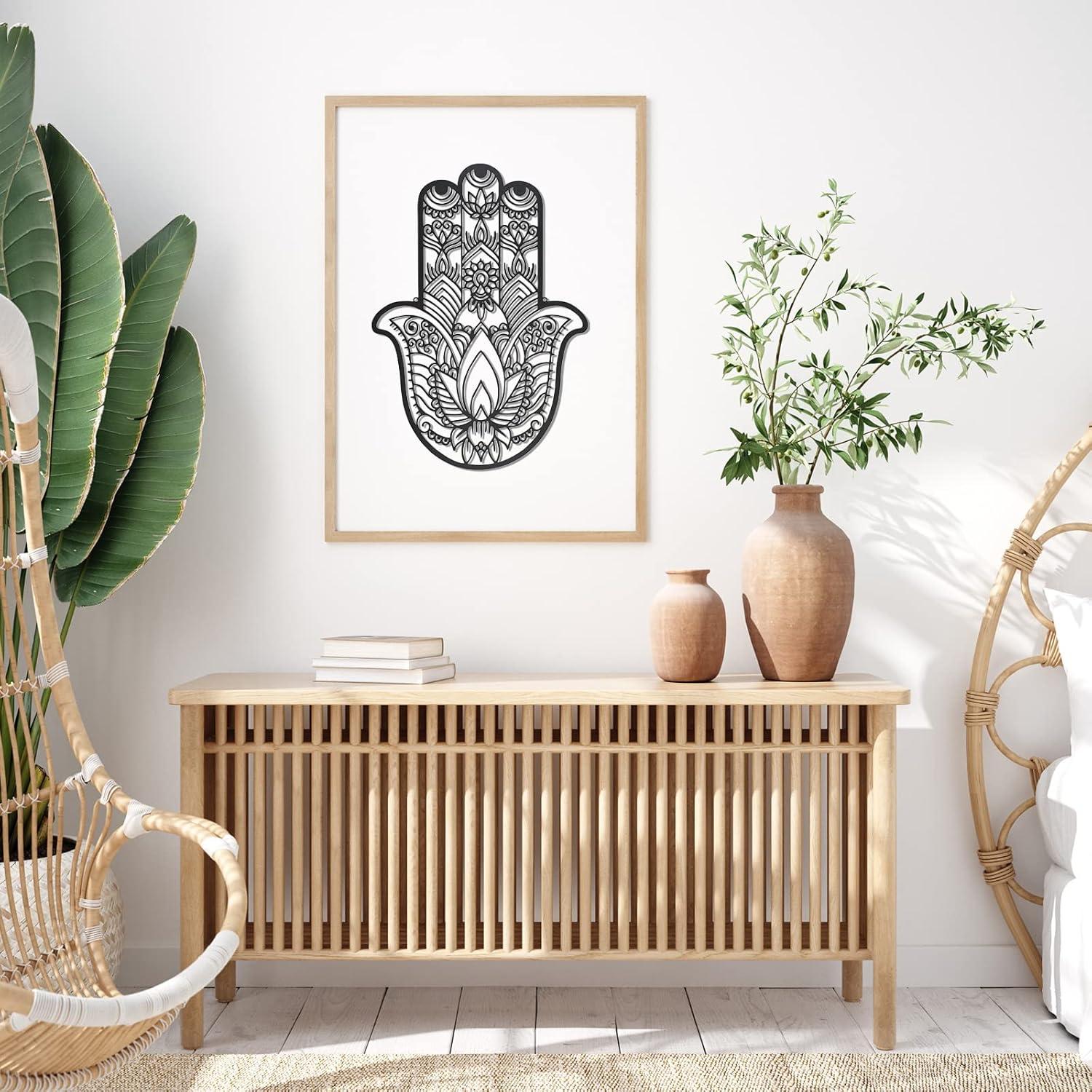 Decoración de Pared Hamsa Lounsweer 40x28.4cm Metal Negro