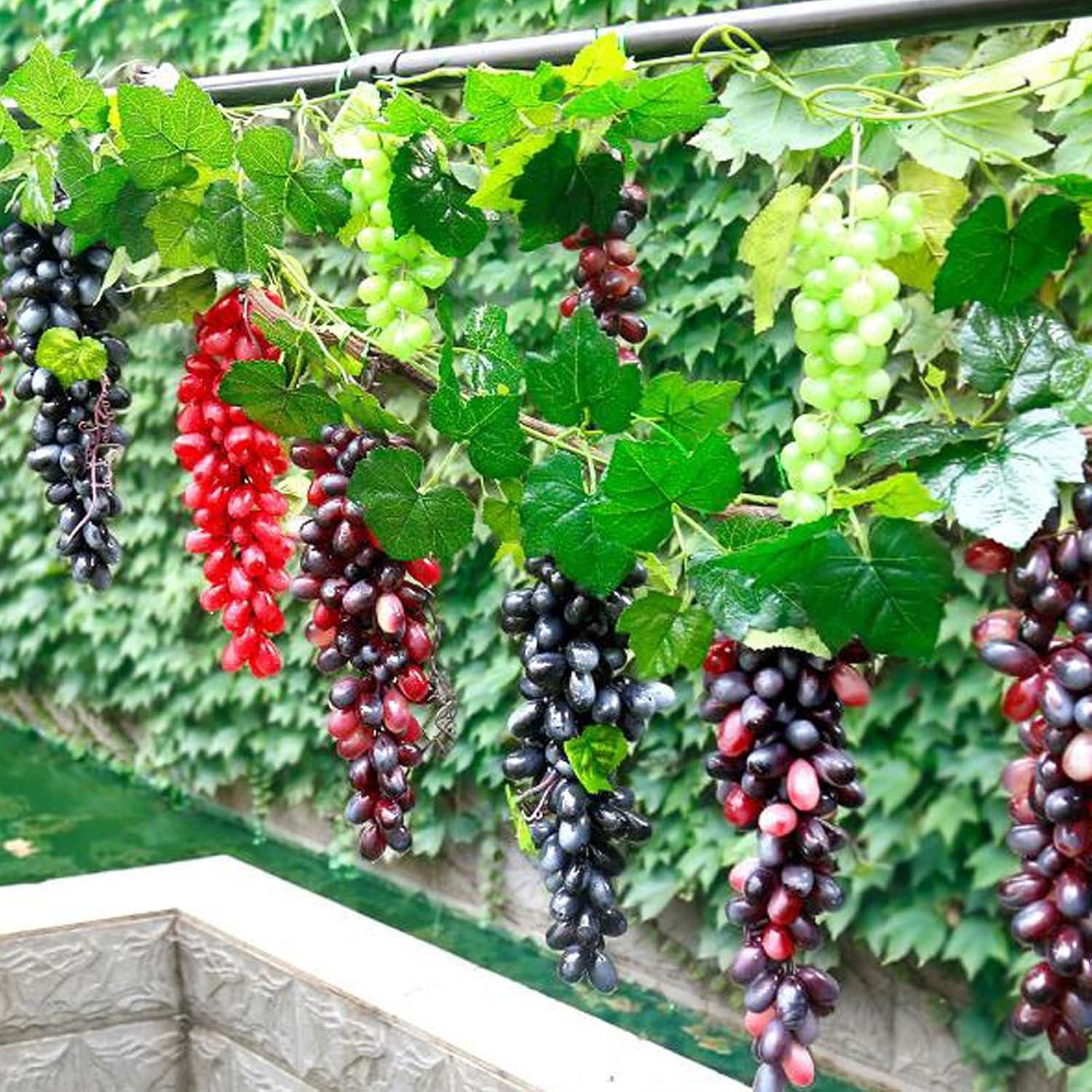 5 Racimos de Uvas Artificiales Genérico - Decoración Realista