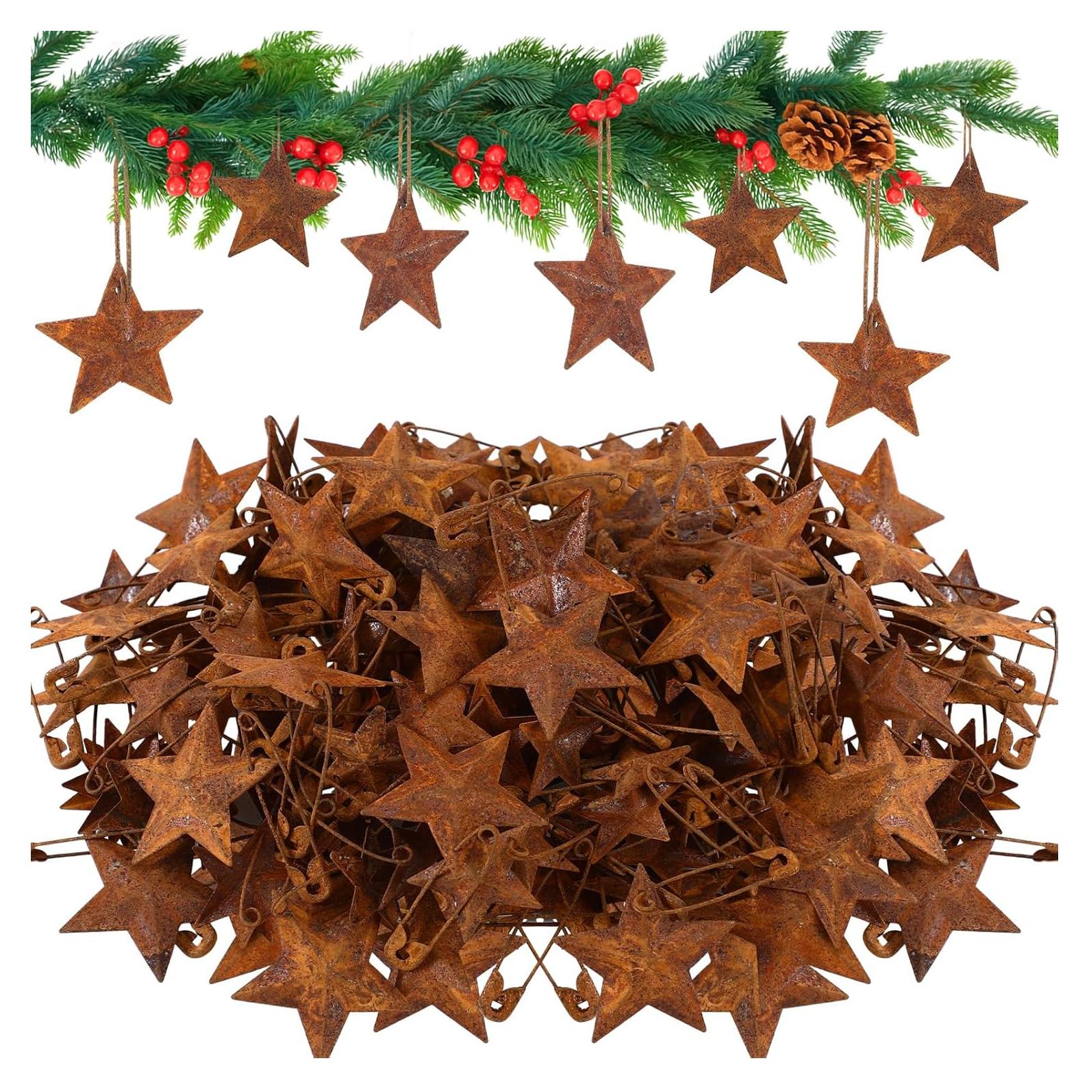 Kit 100 Piezas Estrellas Oxidadas y Pines de Seguridad Knitgrip
