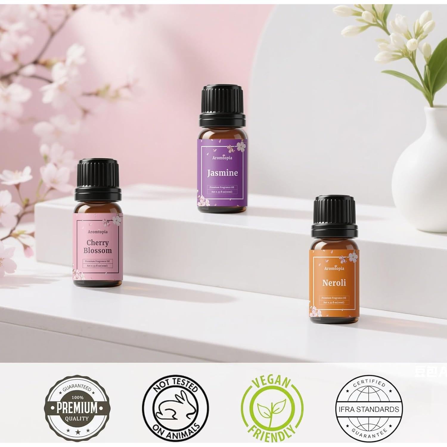 Aceites Esenciales Aromtopia Flores 6x10ml - Lavanda, Rosa, Jazmín