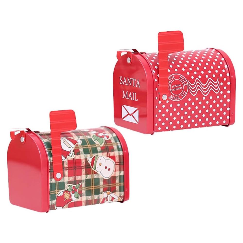 Caja de Correo de Hoja de Estaño DOITOOL 2Pcs Navidad 13x8x9.5cm