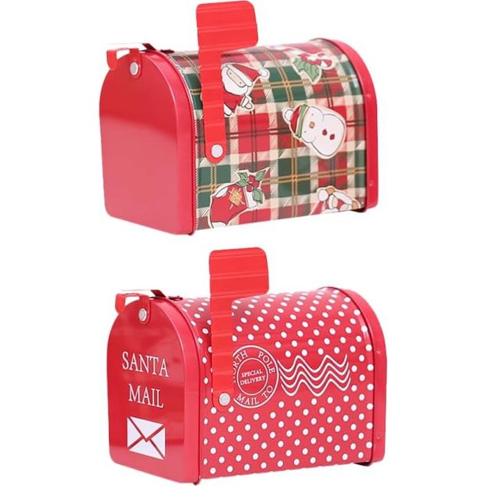 Caja de Correo de Hoja de Estaño DOITOOL 2Pcs Navidad 13x8x9.5cm