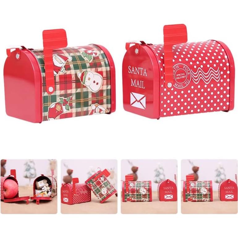 Caja de Correo de Hoja de Estaño DOITOOL 2Pcs Navidad 13x8x9.5cm