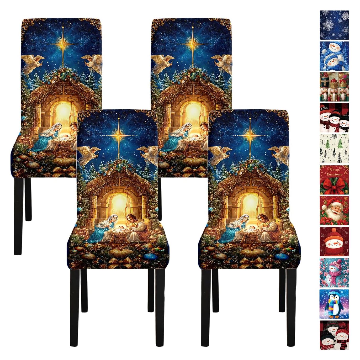 Juego de 4 Fundas de Silla Estirables THISFIND para Comedor