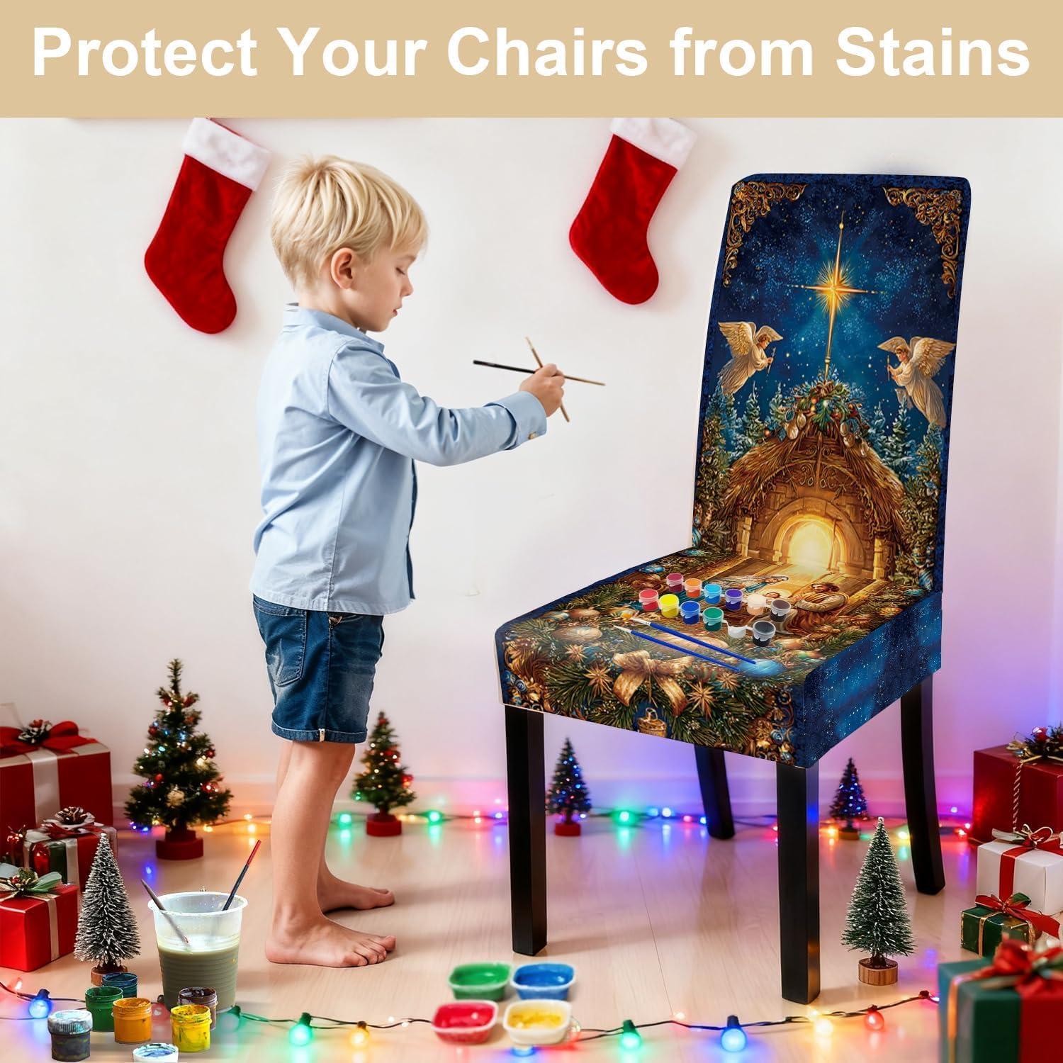 Juego de 4 Fundas de Silla Estirables THISFIND para Comedor