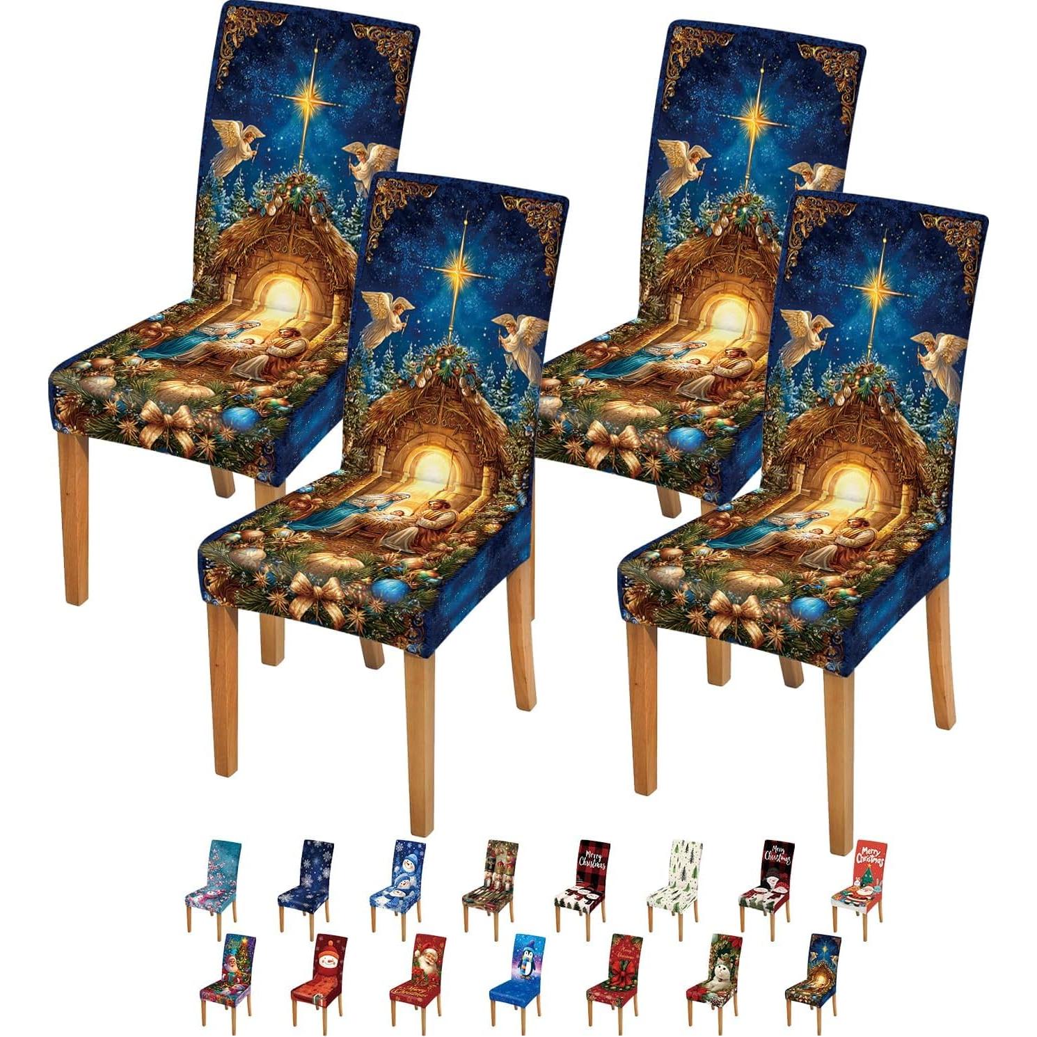 Juego de 4 Fundas de Silla Estirables THISFIND para Comedor