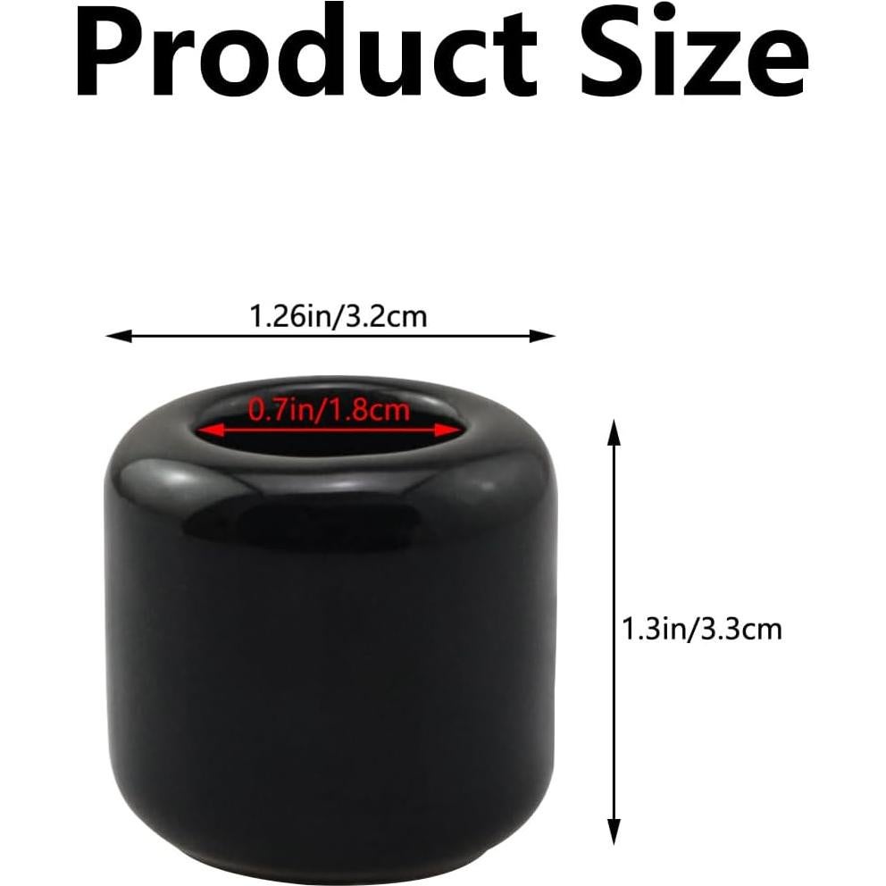 5 Soportes de Vela de Cerámica Negra para Rituales 1.8 cm