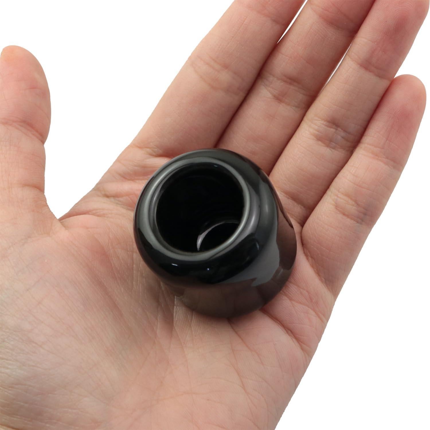 5 Soportes de Vela de Cerámica Negra para Rituales 1.8 cm