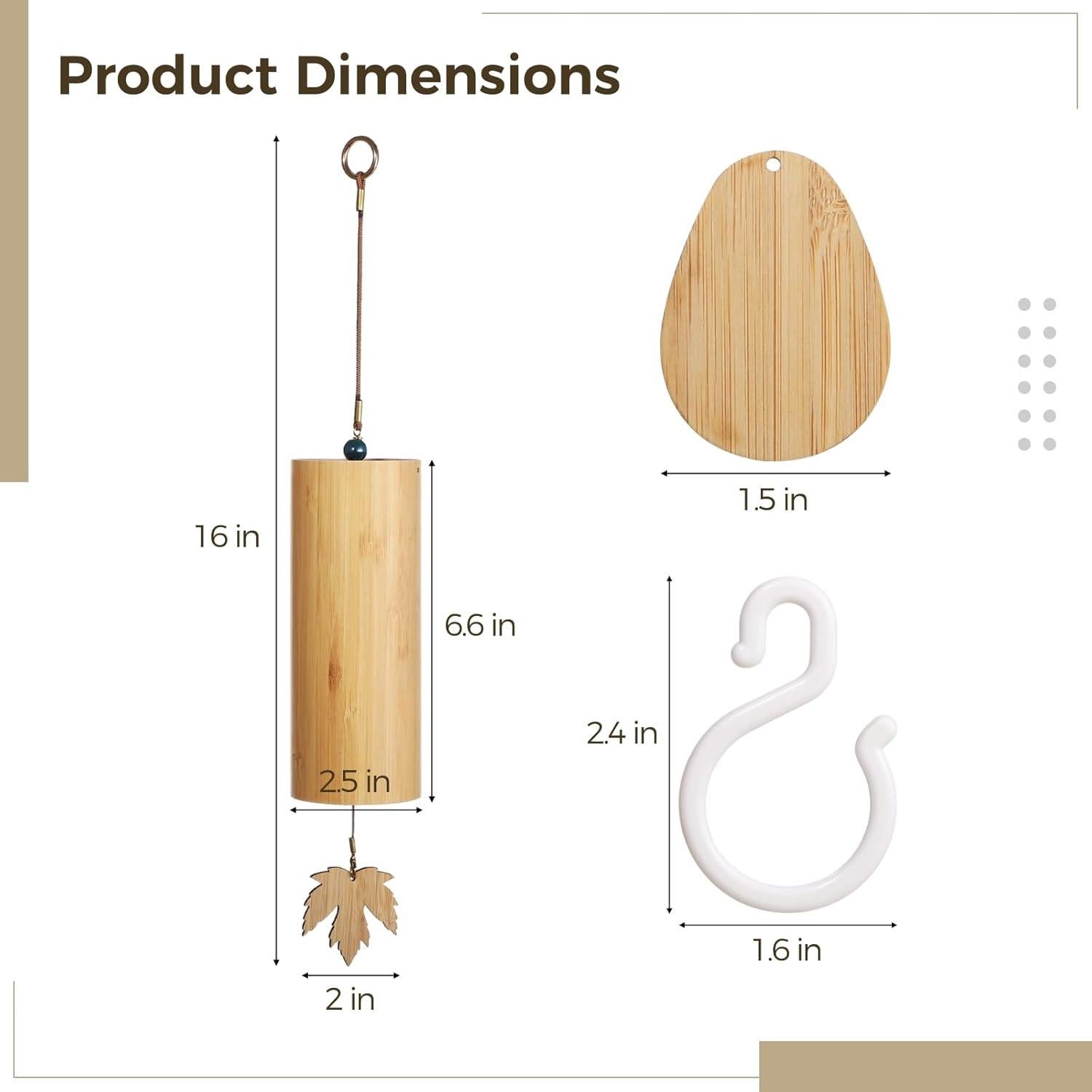 Campana de Viento de Madera OMISTAR 40 cm para Meditación