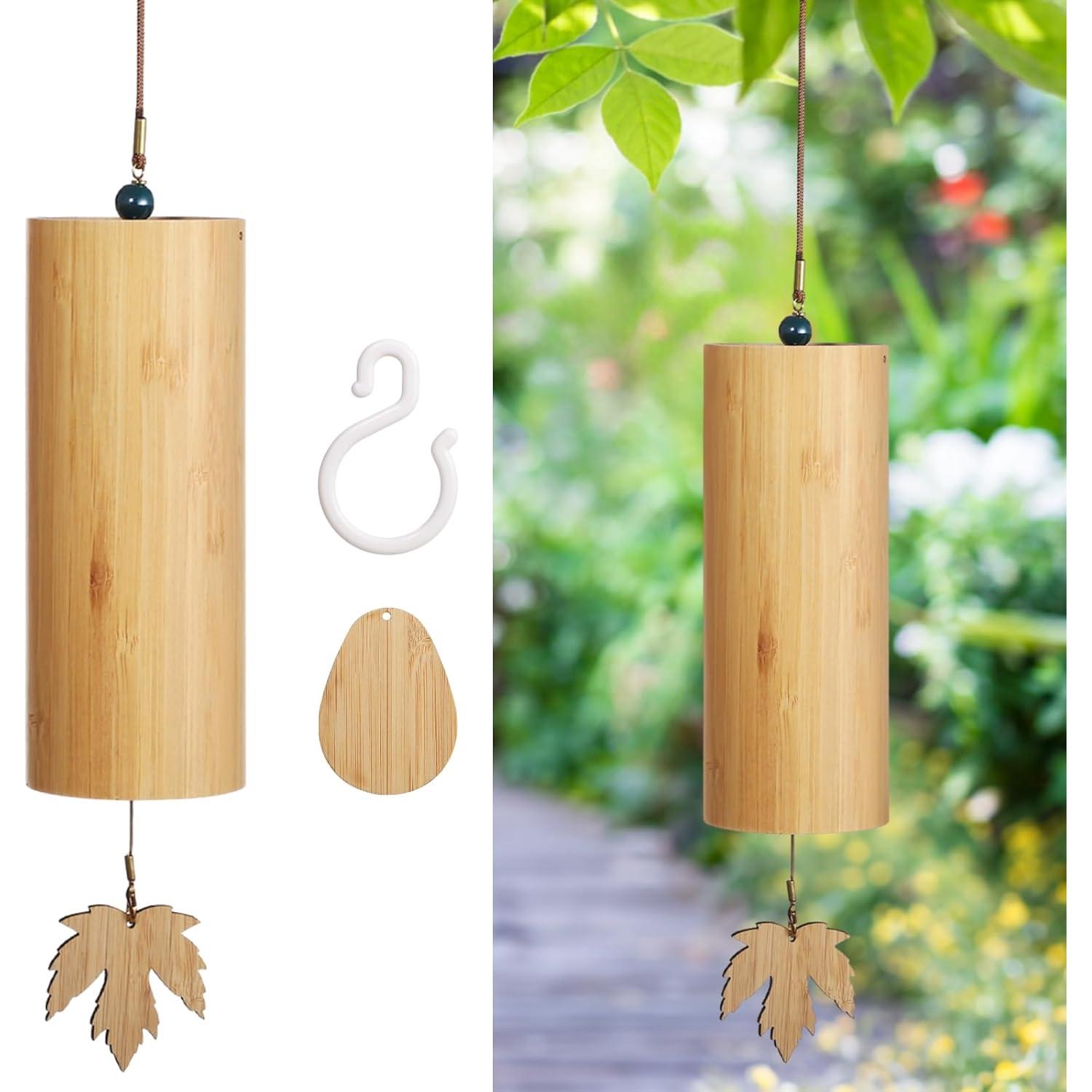 Campana de Viento de Madera OMISTAR 40 cm para Meditación