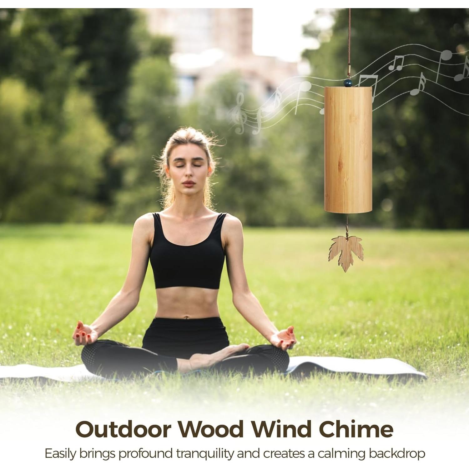 Campana de Viento de Madera OMISTAR 40 cm para Meditación